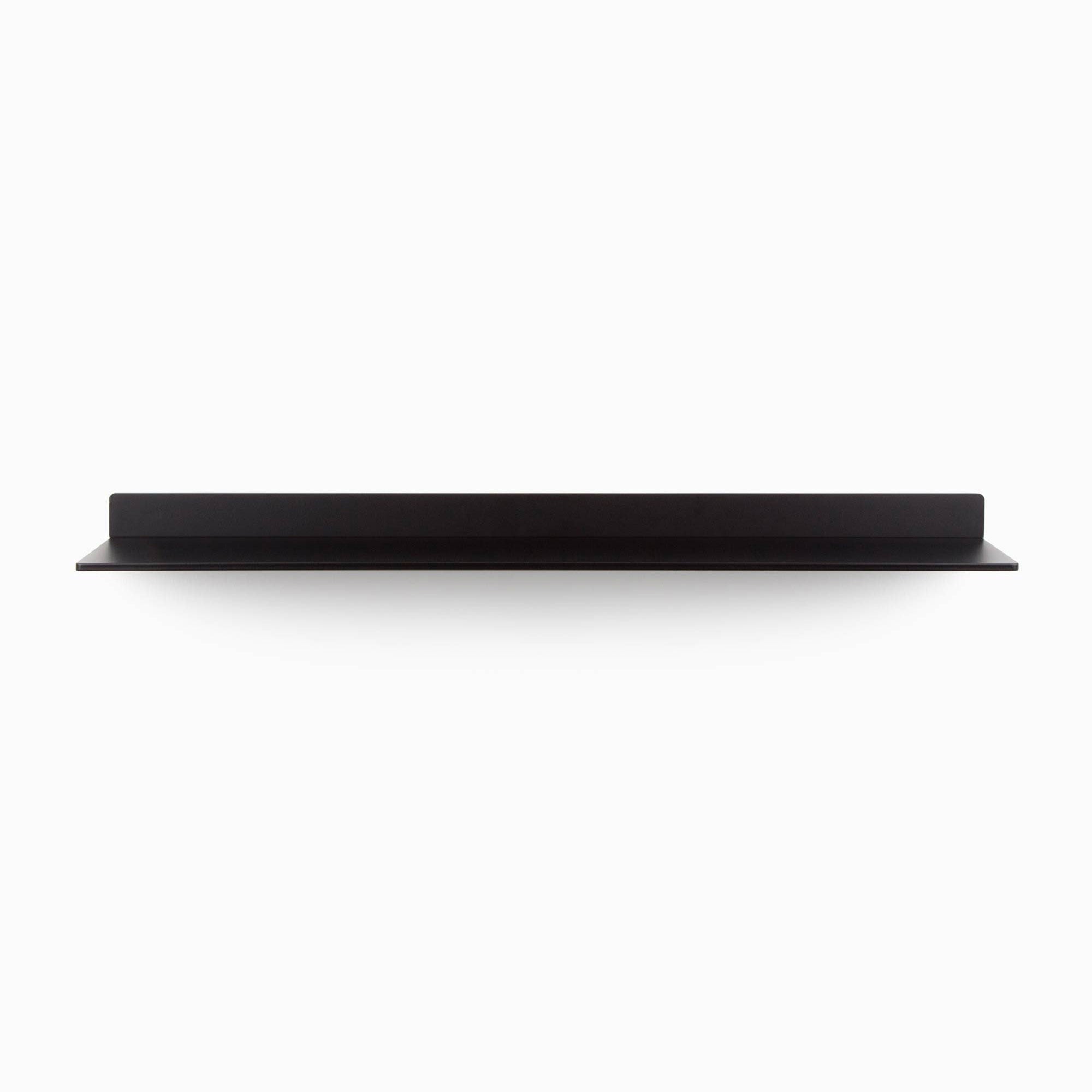 Clearance — Tromso FM1 Steel Floating Shelf — 42" length x 12" depth in black steel with minimal wall-mounted metal design by Shelfology