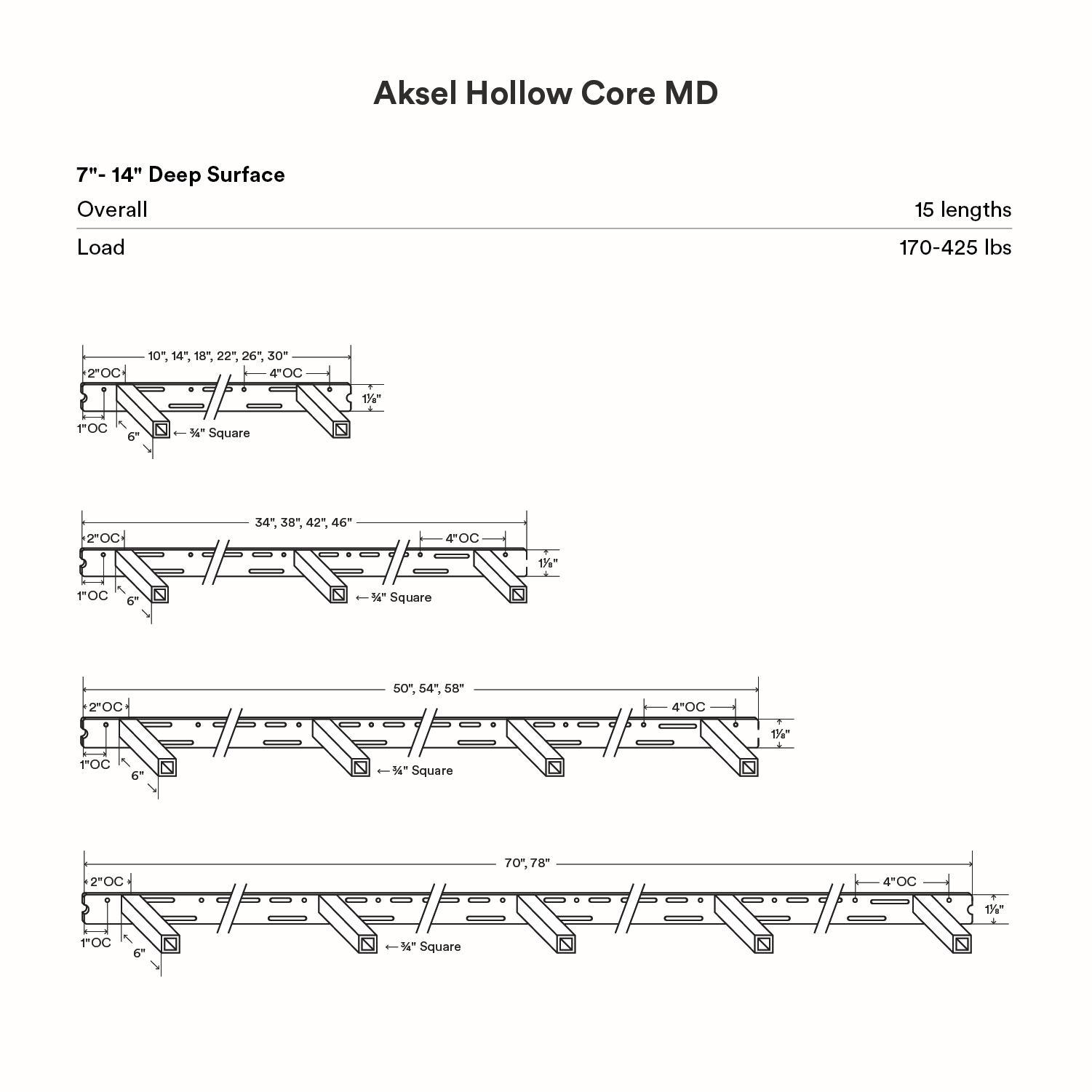 Aksel Hollow Core MD Floating Shelf Bracket