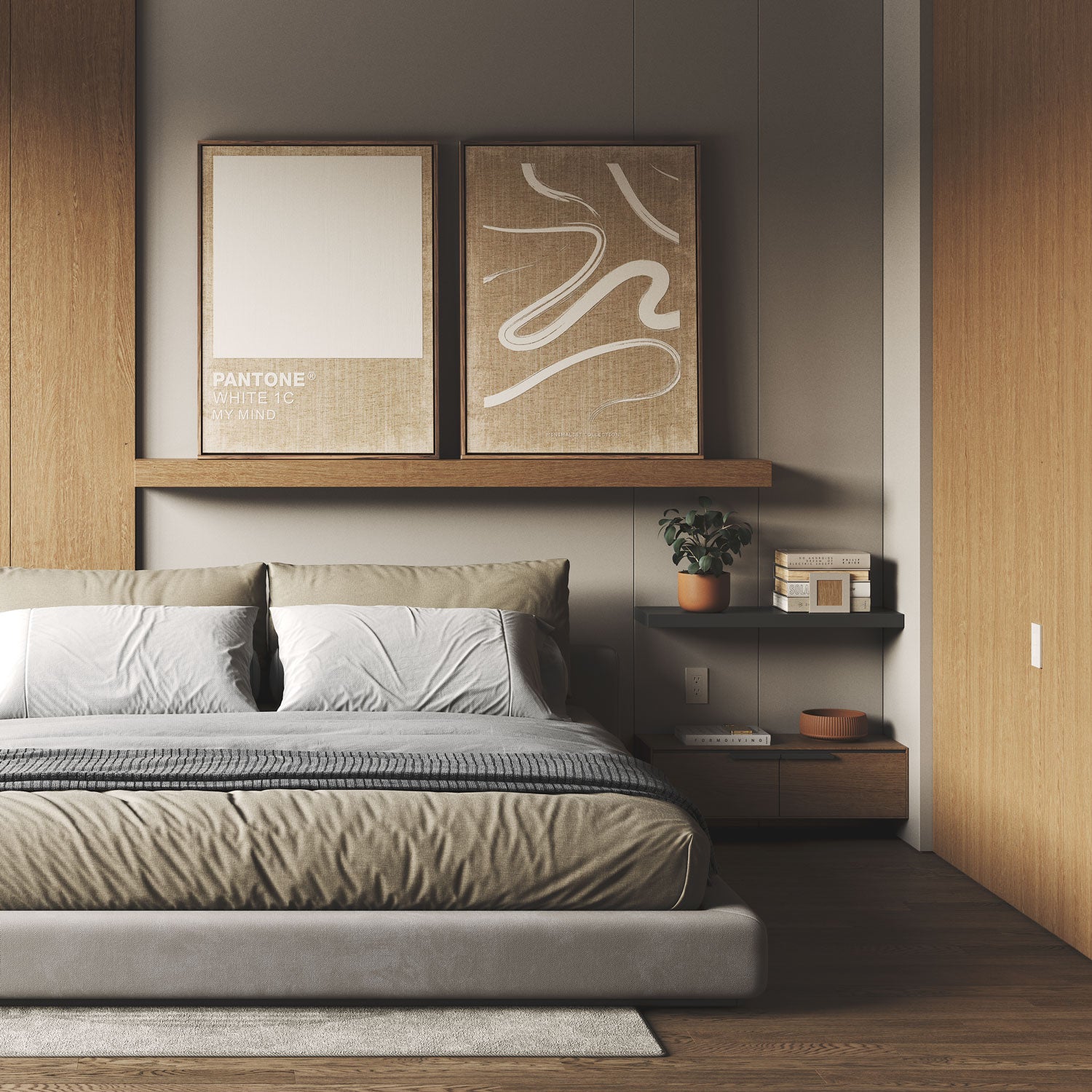 Aksel LED Nutmeg Rustic Floating Shelf