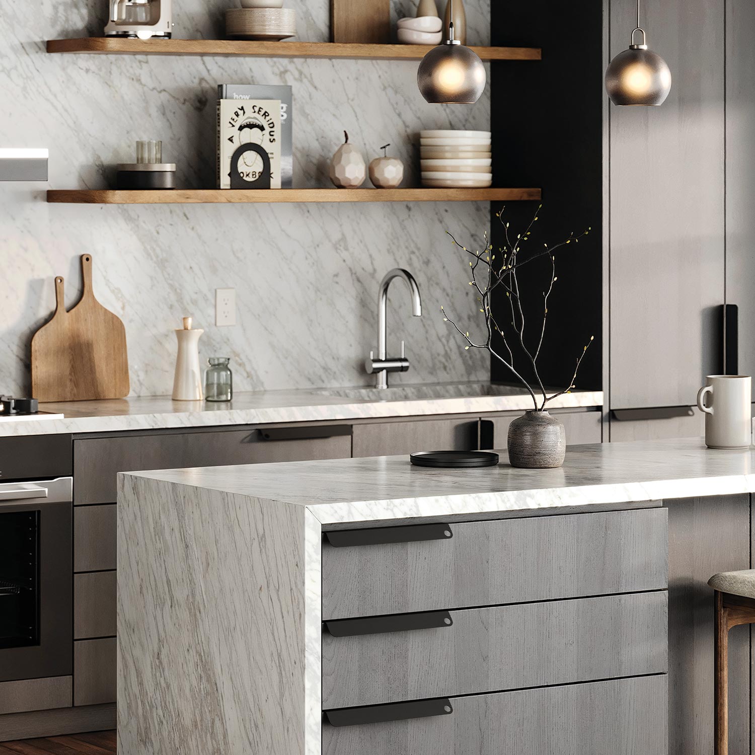 Geo Round Open Bookends (Set of Two) — Clearance