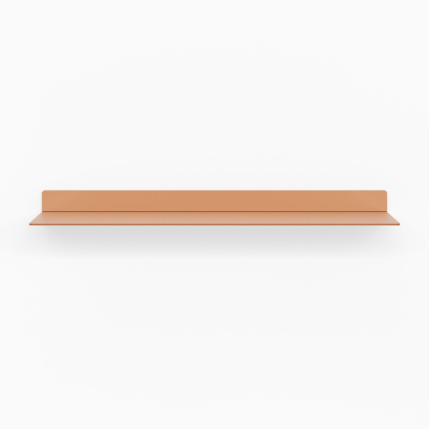 Beefy Bender FM 1 Metal Wall Shelf in warm clay tone, minimalist metal floating shelf designed for modern shelf and wall display organization.
