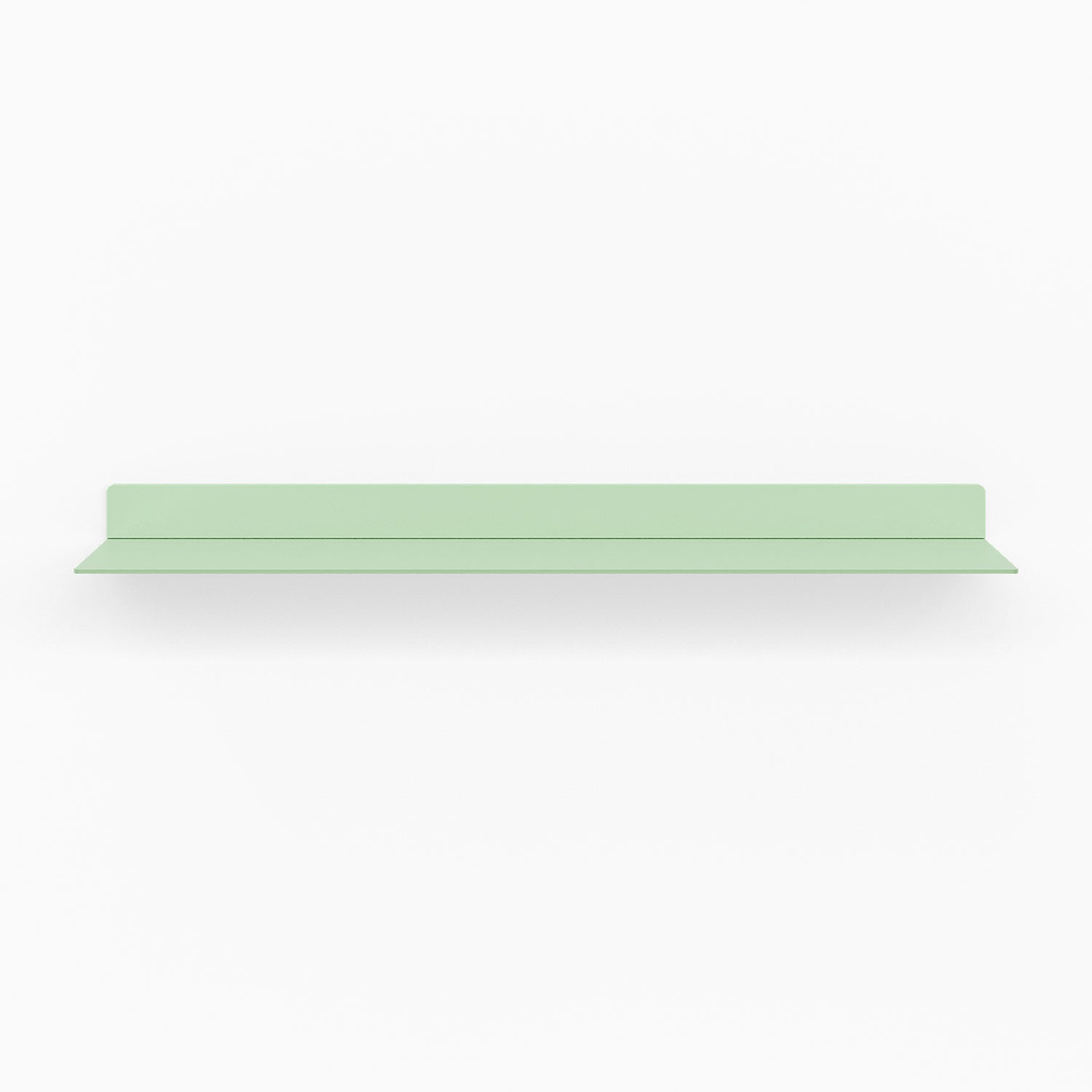 Beefy Bender FM 1 Metal Wall Shelf in soft mint green, durable minimalist metal floating shelf designed for sleek wall display and functional organization.