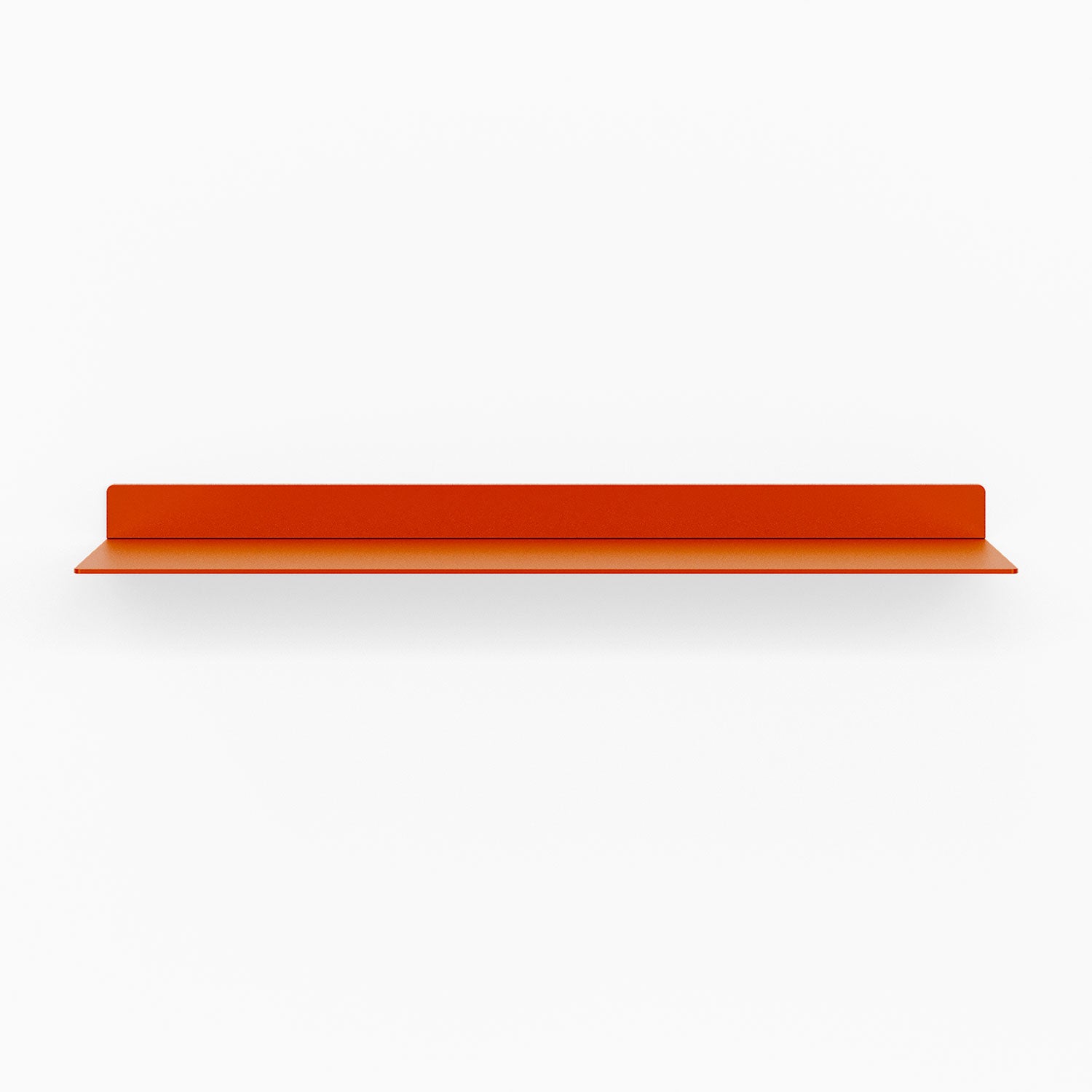 Beefy Bender FM 1 Metal Wall Shelf in vibrant orange, sturdy minimalist metal floating shelf designed for functional and stylish wall display.