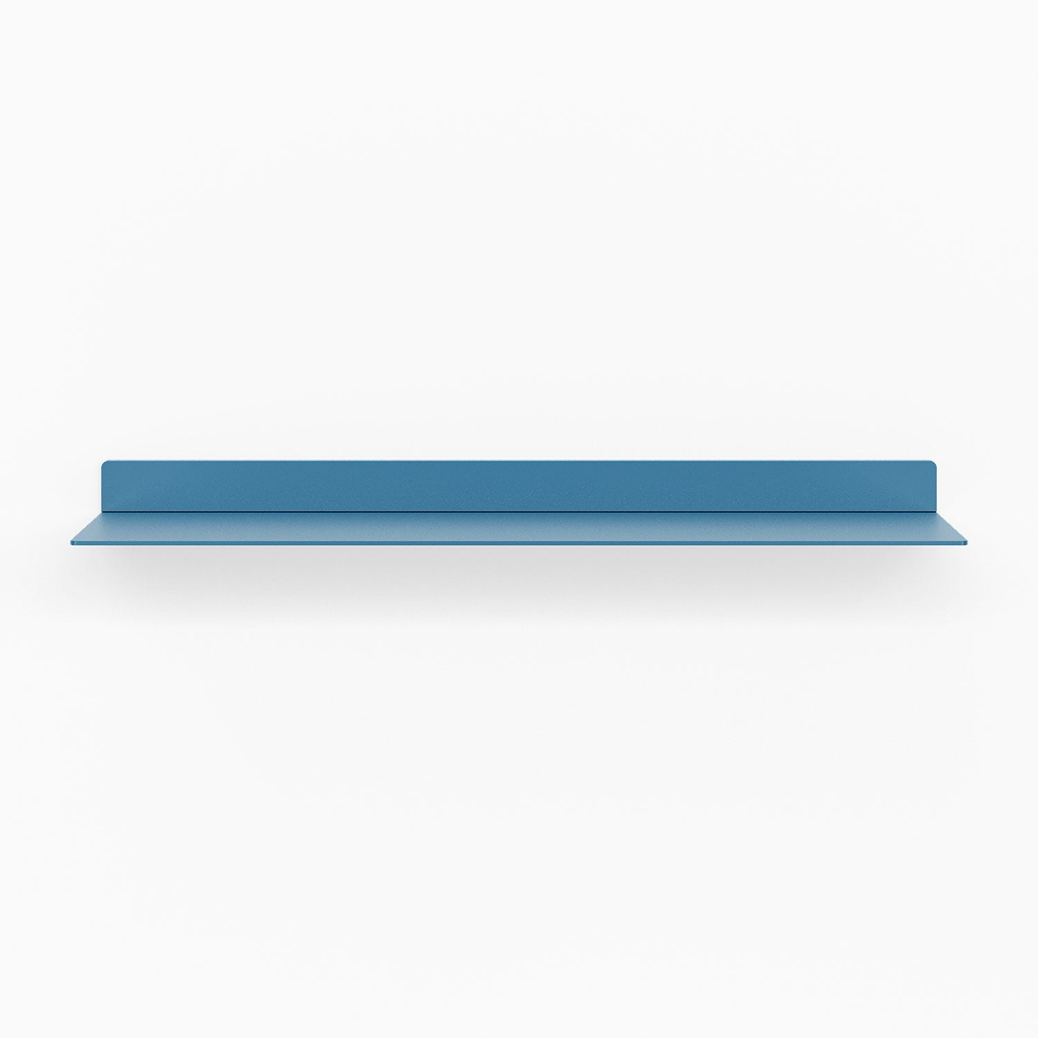 Beefy Bender FM 1 Metal Wall Shelf in muted steel blue, minimalist metal floating shelf crafted for durable, functional wall shelving and stylish display.