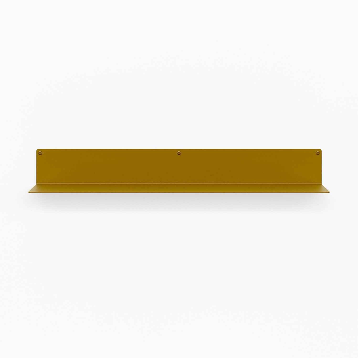 Bender FM 3 Metal Wall Shelf M2M in mustard yellow floating design for sleek shelf and wall display by Shelfology