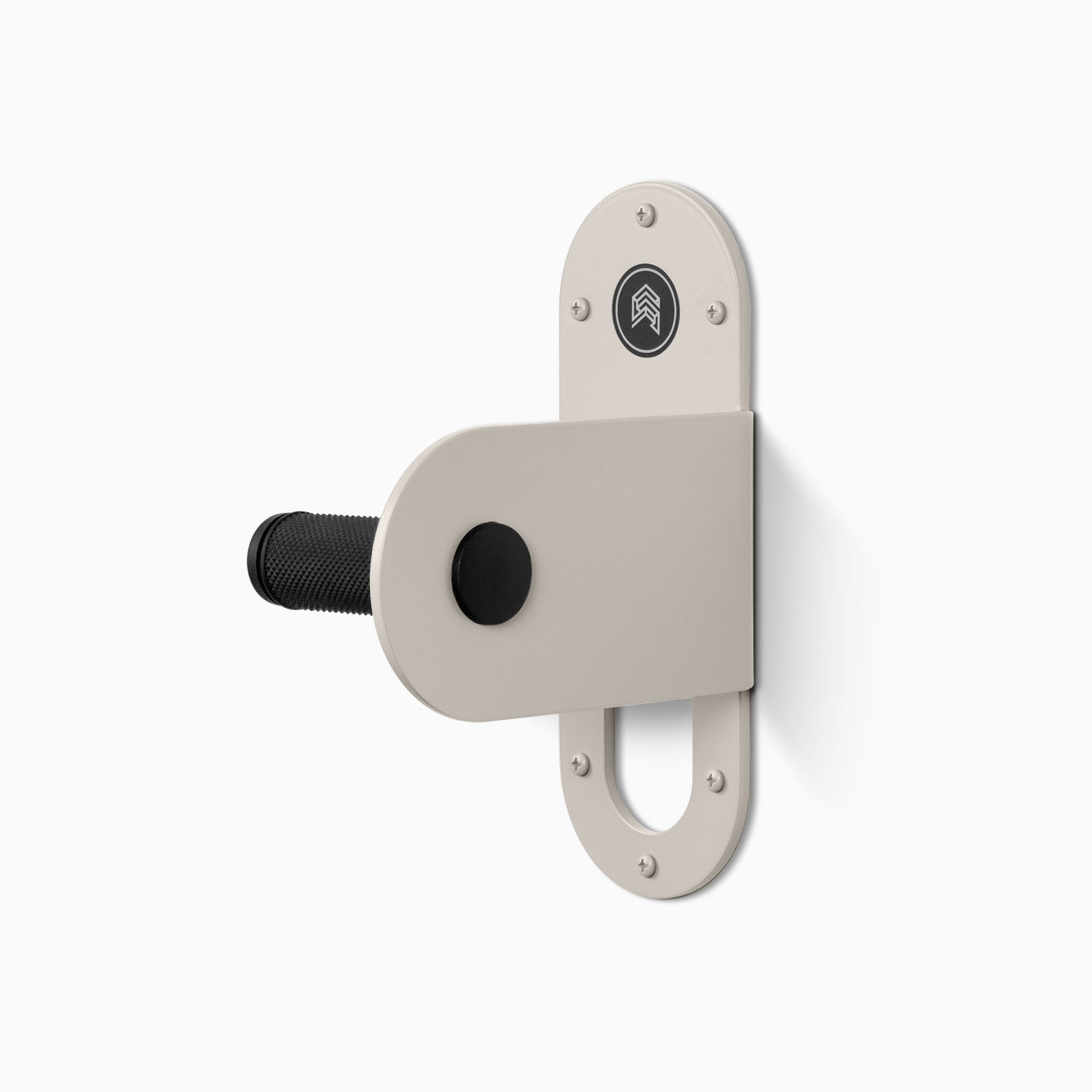 Spoke Bike Hanger – Matte White color, Right orientation. Modern wall or ceiling-mounted bike hanger by Shelfology, USA-made powder coated steel.