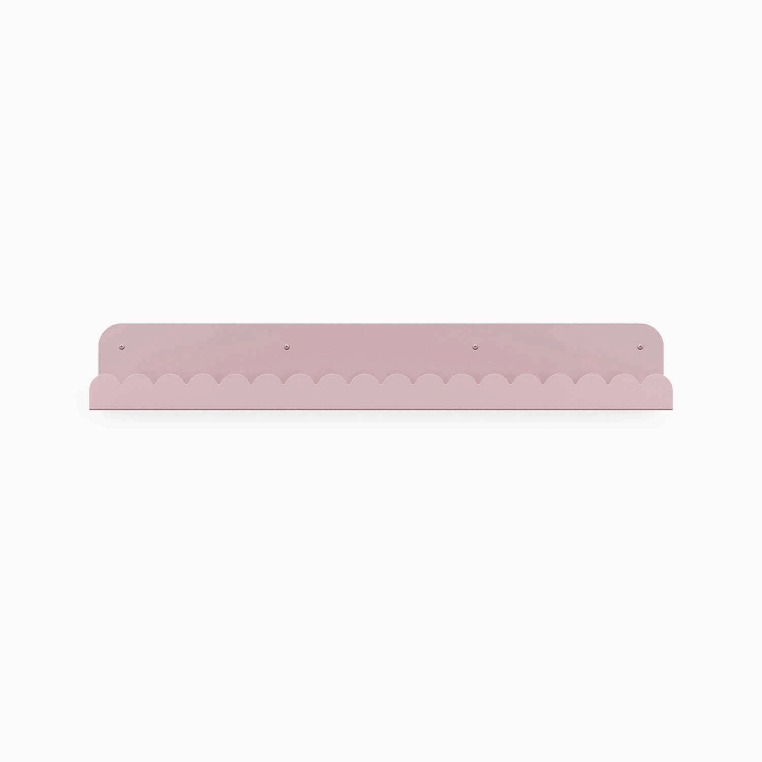 Mini Bubble Picture Ledge in purple dusk steel with scalloped mini bubble design for elegant wall display and organization