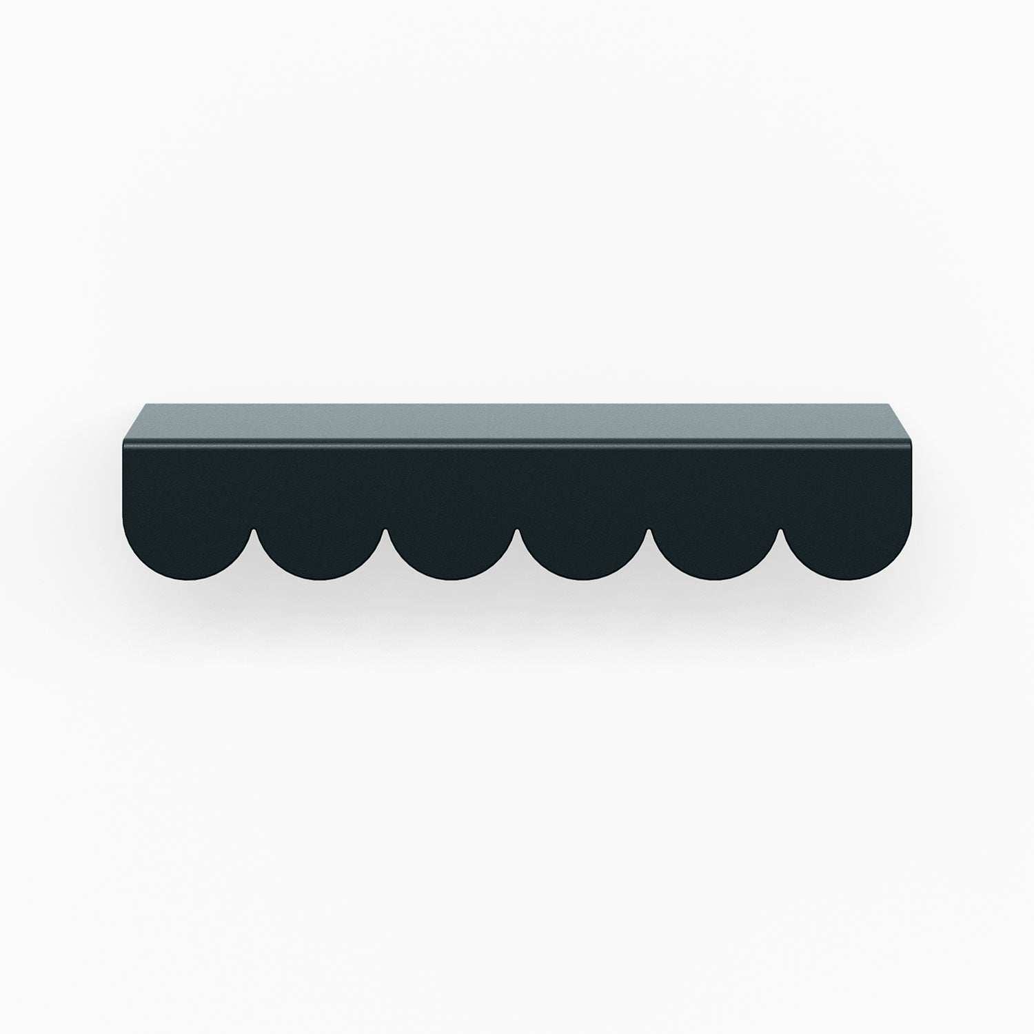 Bubble Cabinet Pull in deep night color with smooth scalloped curves for durable, minimalist floating shelf hardware design