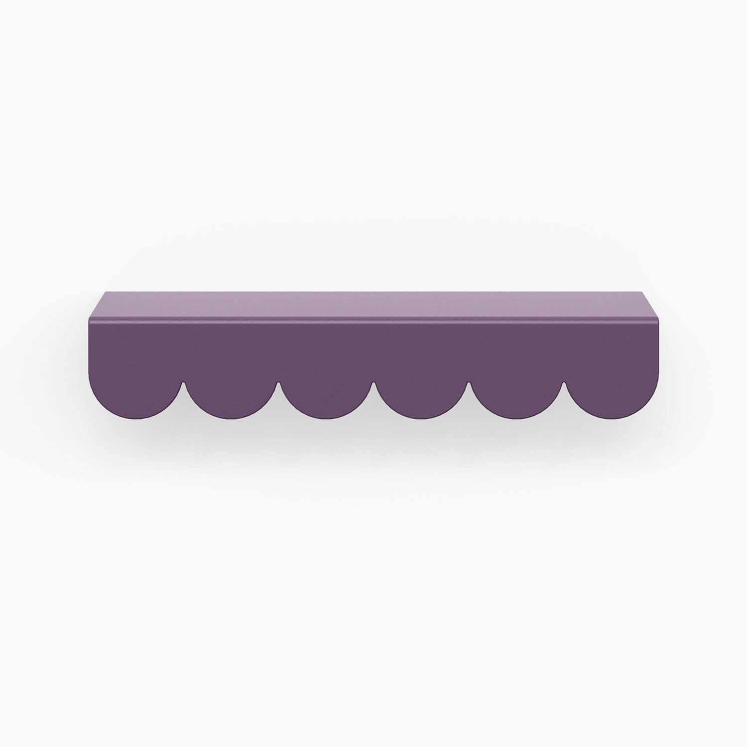 Bubble Cabinet Pull in rich nurple with soft scalloped edges for durable and charming floating shelf hardware design