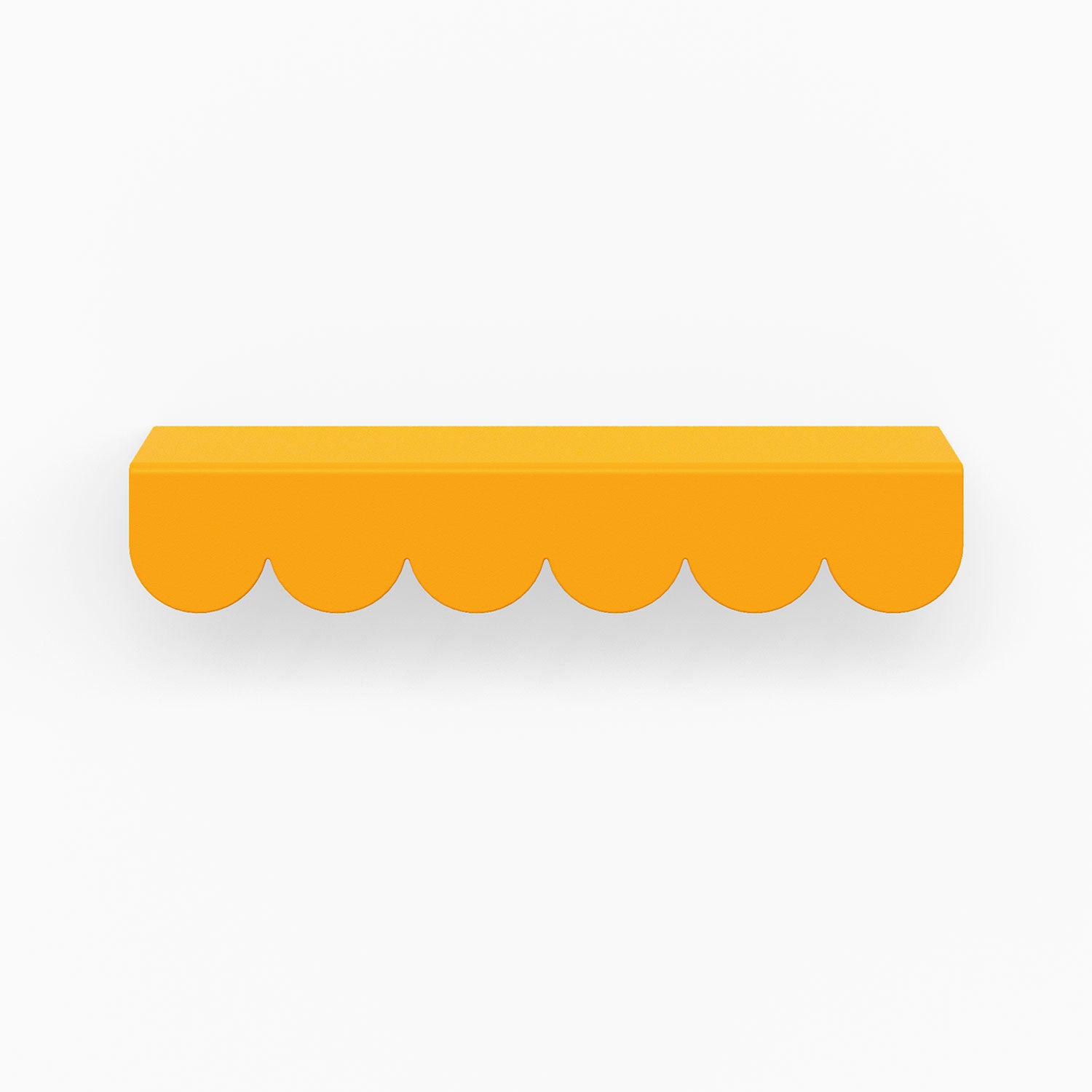 Bubble Cabinet Pull in bright orange with soft scalloped edges for playful, durable, and functional cabinet hardware design