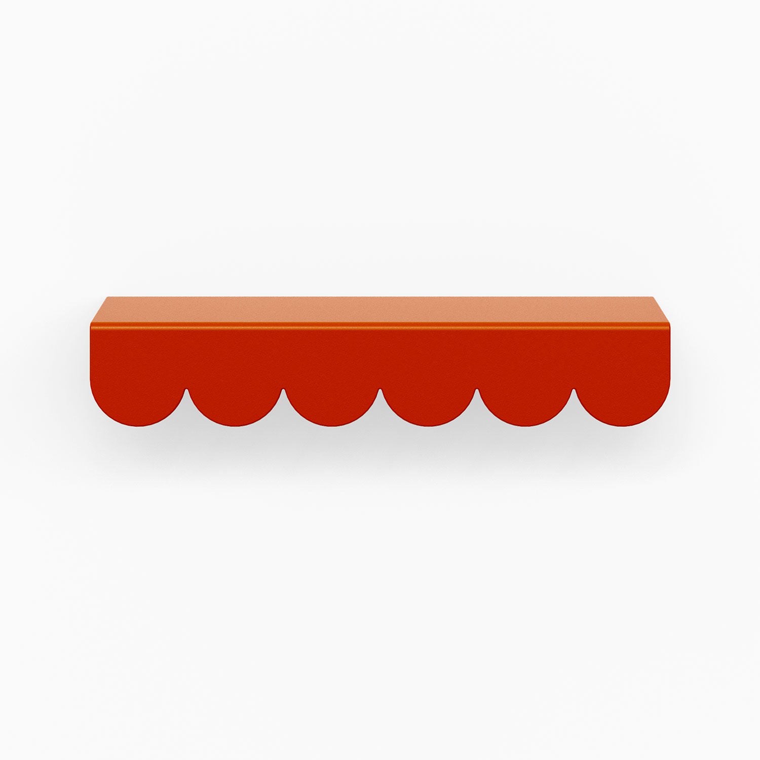 Bubble Cabinet Pull in vibrant burnt orange with soft, rounded scalloped edges for durable and stylish hardware design