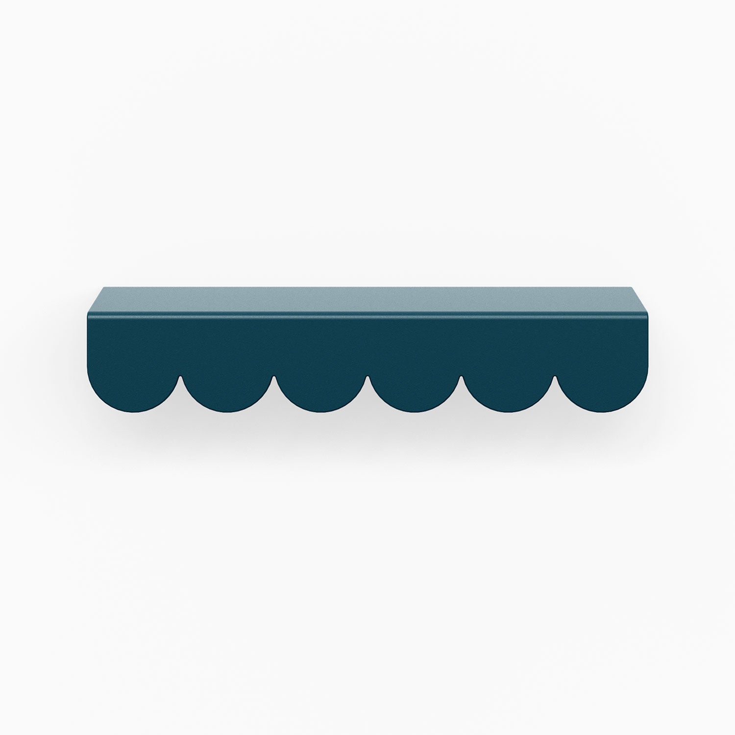 Bubble Cabinet Pull in winkler blue featuring soft scalloped edges for durable, minimalist floating shelf hardware design