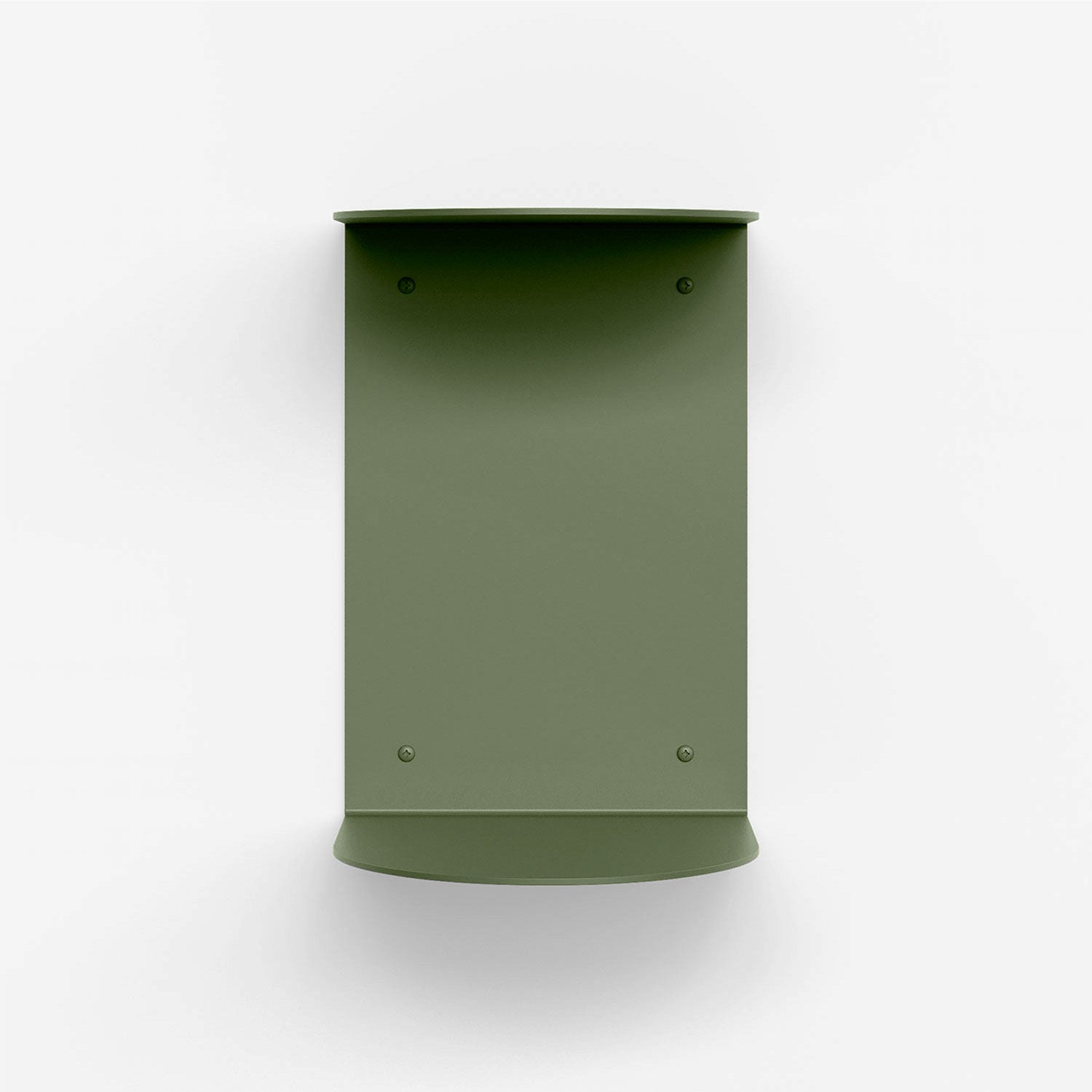 Double Rainbow Metal Wall Shelf in armybrat steel with minimalist design for durable metal floating shelf and wall display
