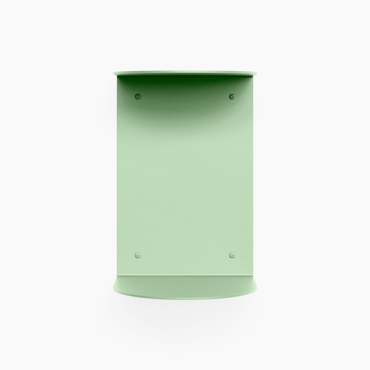 Double Rainbow Metal Wall Shelf in minty breath steel with minimalist curved design for durable floating wall display and storage