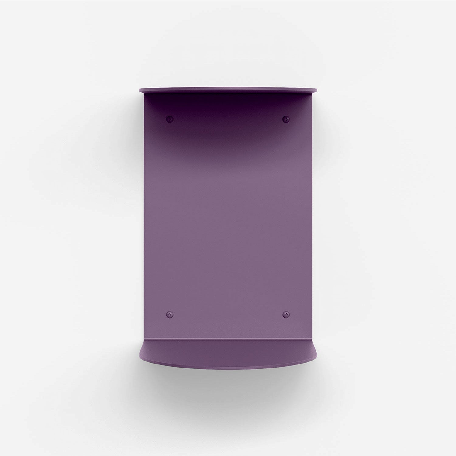 Double Rainbow Metal Wall Shelf in nurple steel with curved minimalist design for durable floating shelf and wall display solution