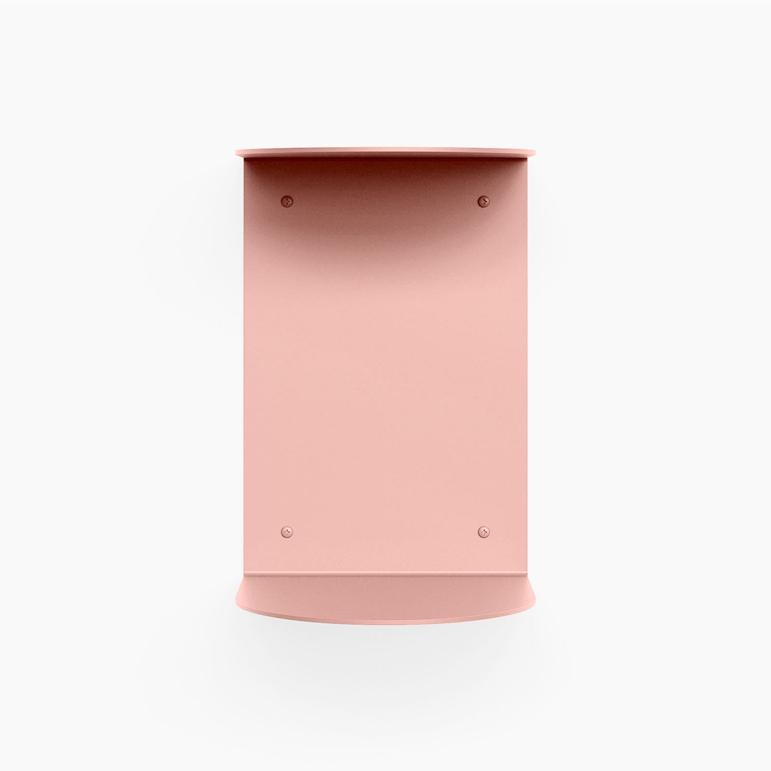Double Rainbow Metal Wall Shelf in pink steel featuring a minimalist design for functional mixed-material wall display and storage