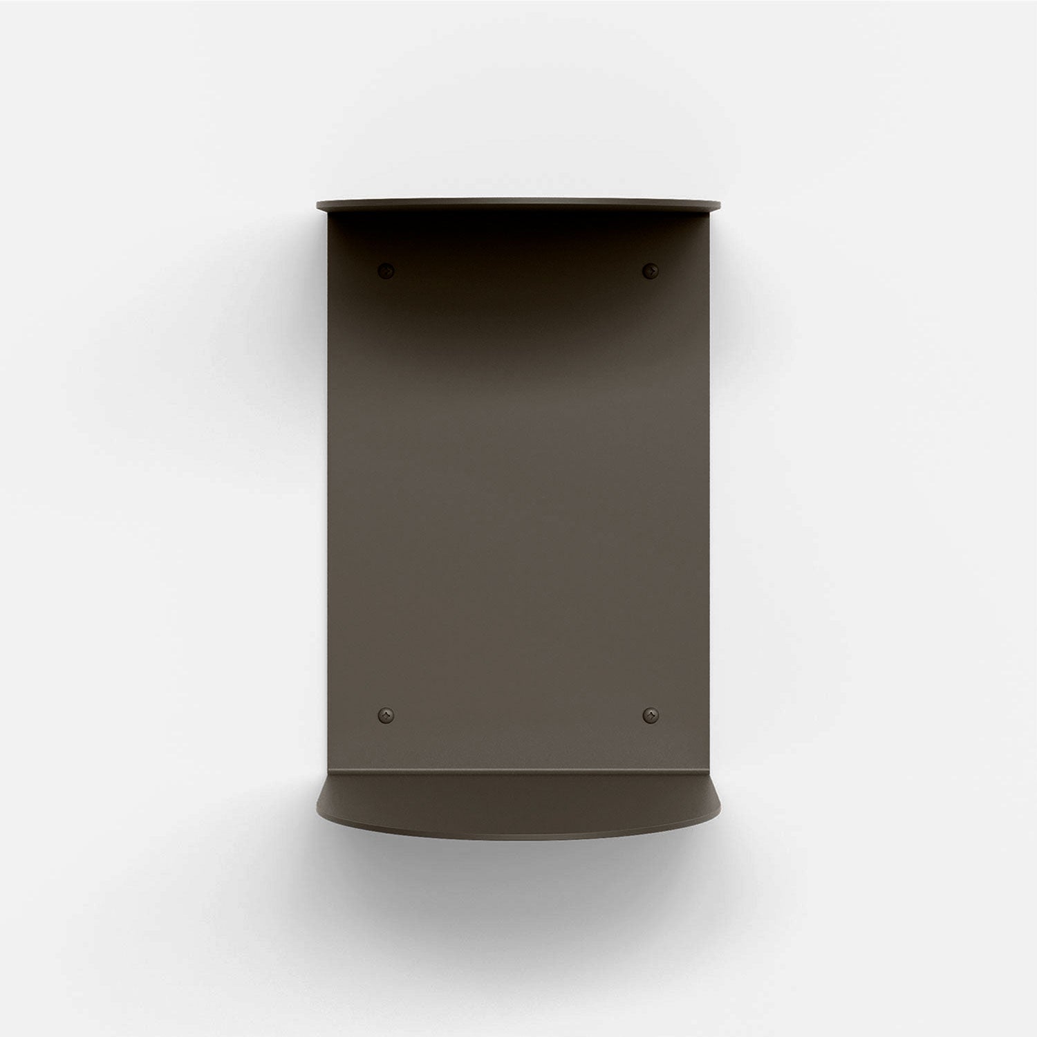 Double Rainbow Metal Wall Shelf in tungsten matte steel with minimalist curved design for functional wall display and storage