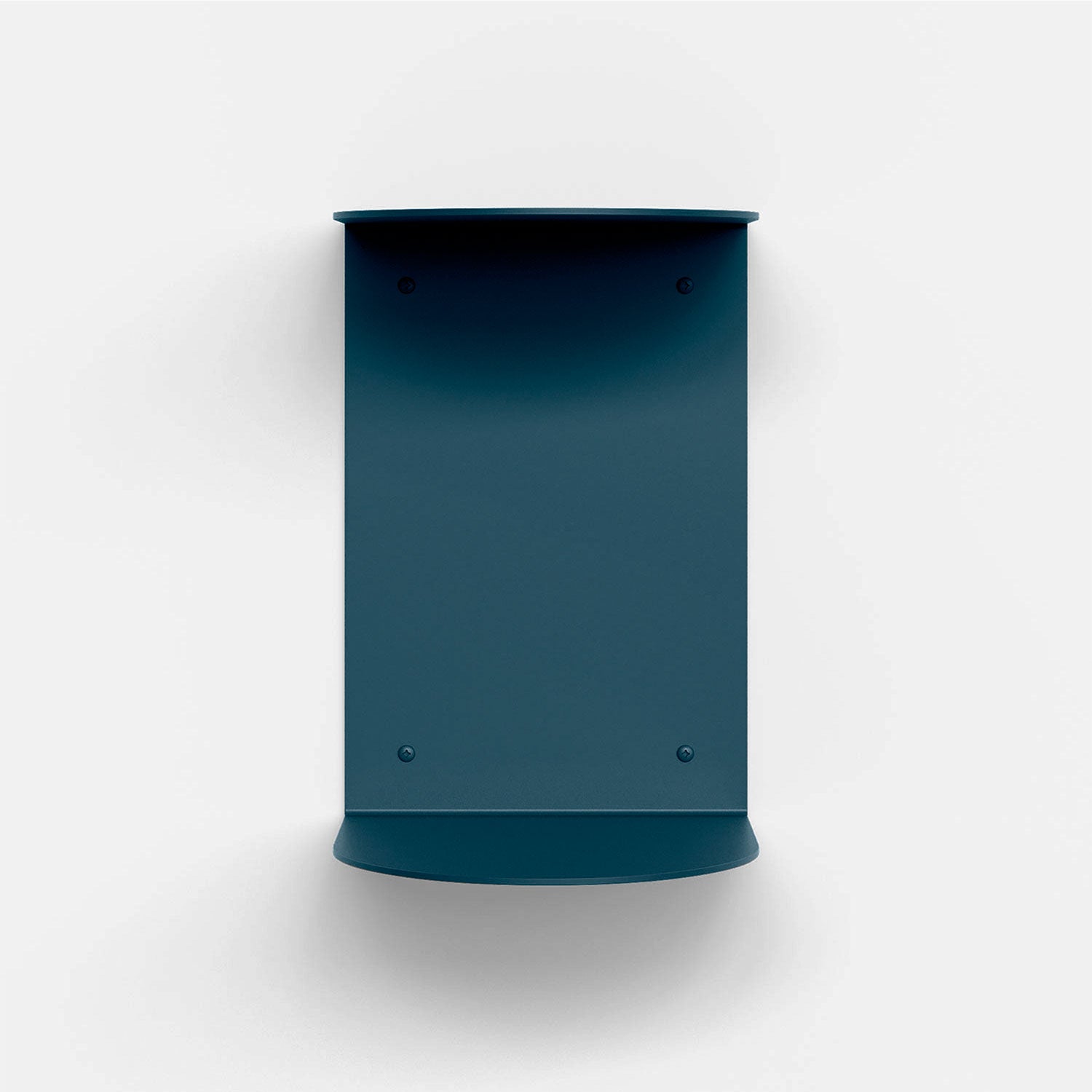 Double Rainbow Metal Wall Shelf in steelyblue steel with streamlined form for durable minimalist floating wall shelving solution