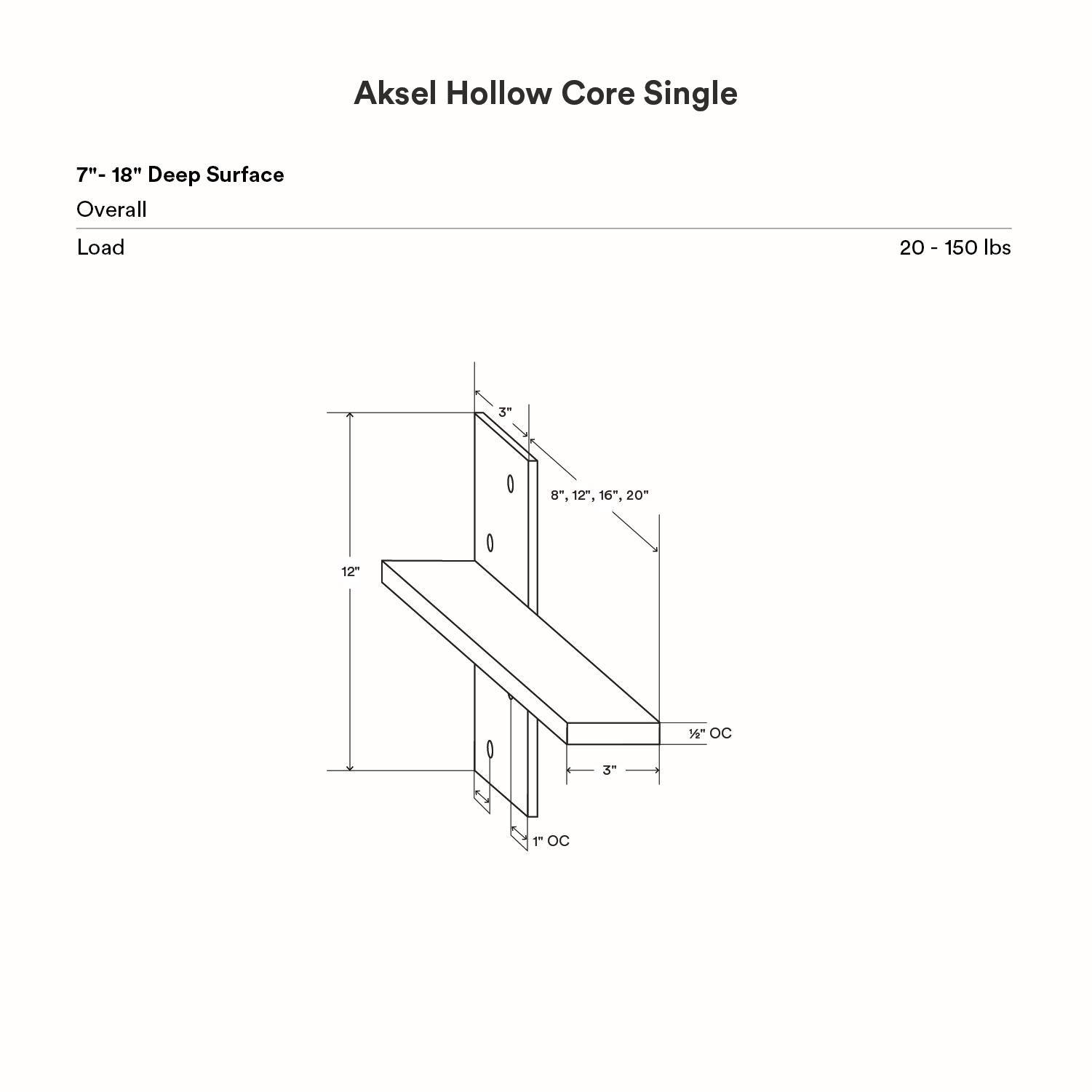 Drake Slimline Countertop Bracket (Powder Coated)