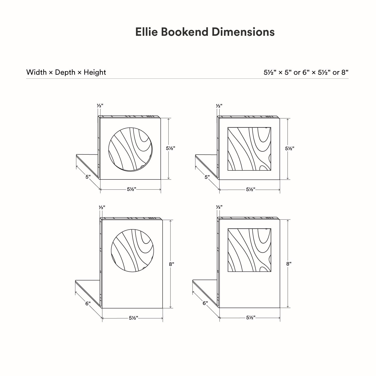 Ellie Square Bookends (Set of Two)