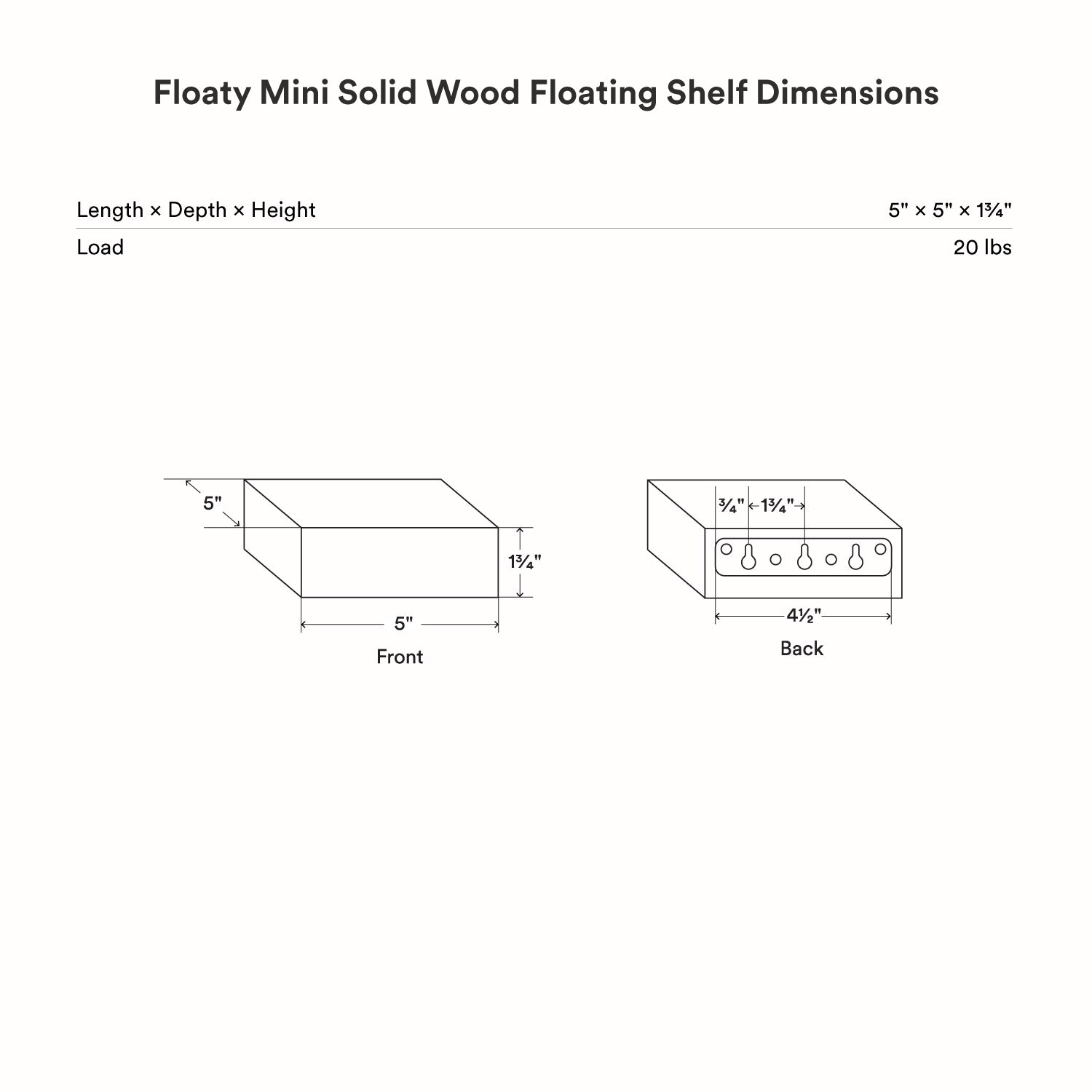 Floaty - Mini Solid Wood Floating Shelf
