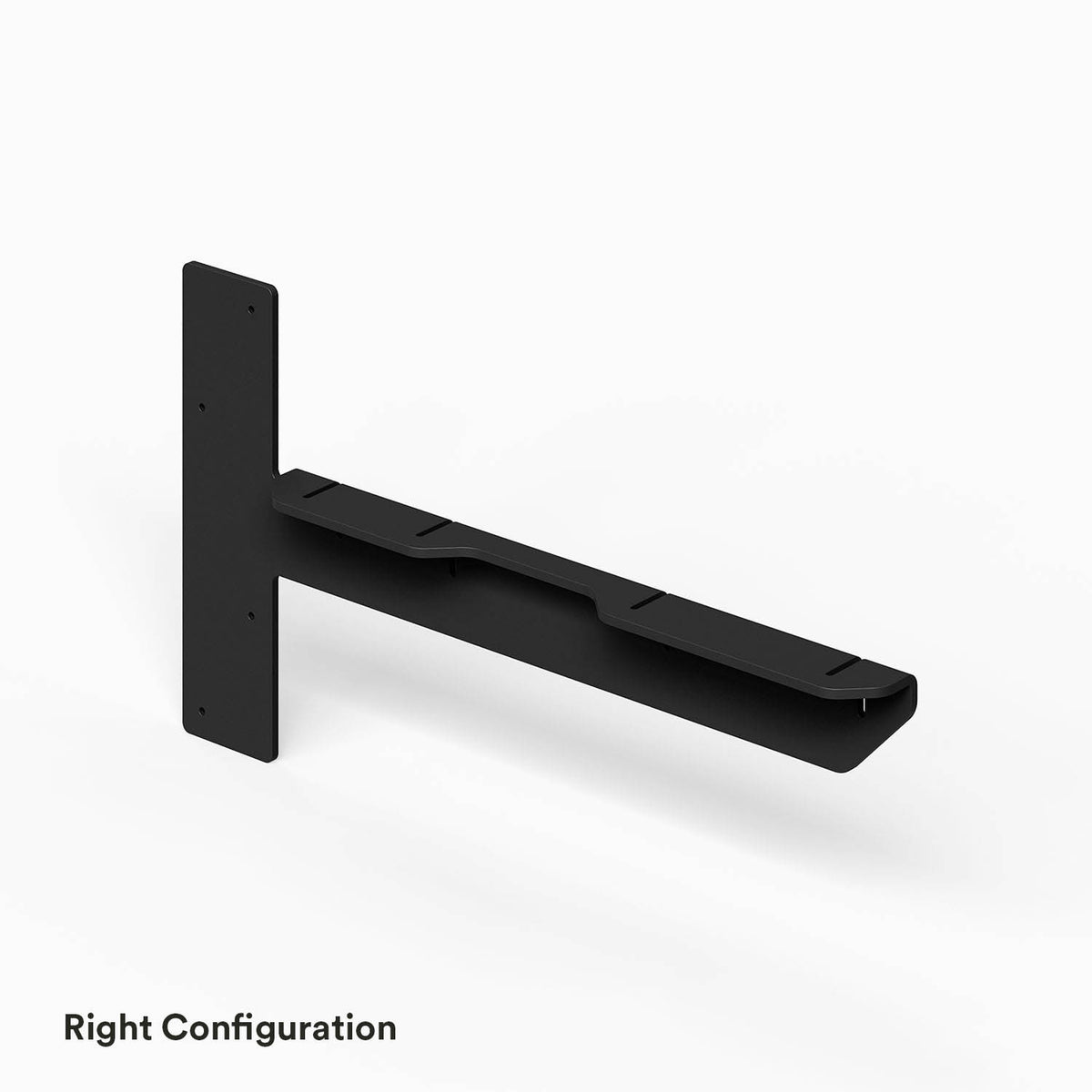 Lars Floating Vanity Hidden Mount Bracket in black right configuration for concealed vanity installation