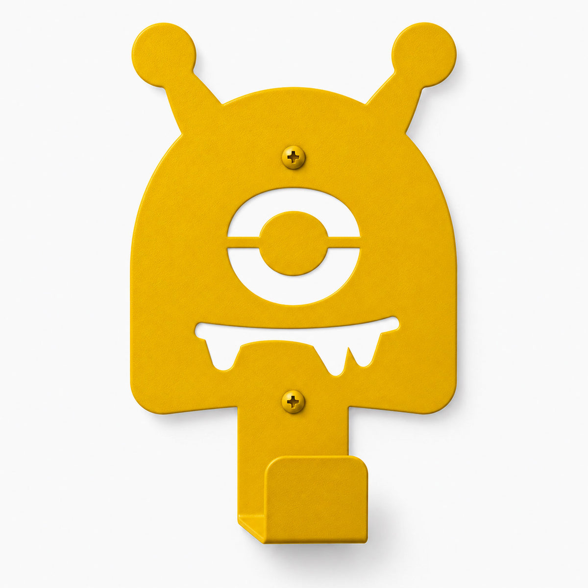 Little Hangups yellow monster wall hook for playful wall organization and hanging small items