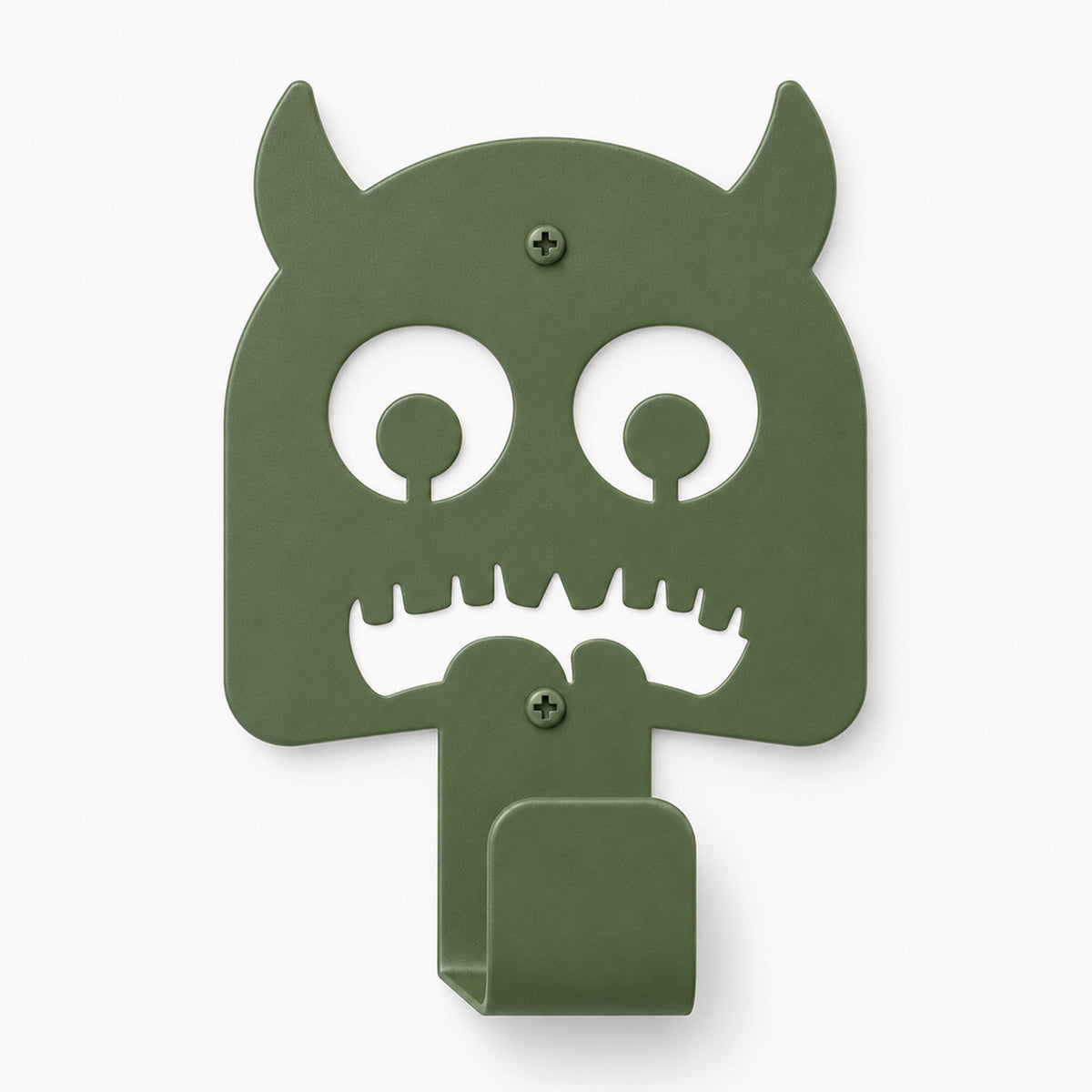 Little Hangups green monster wall hook with playful eyes and toothy grin for organizing keys coats or accessories