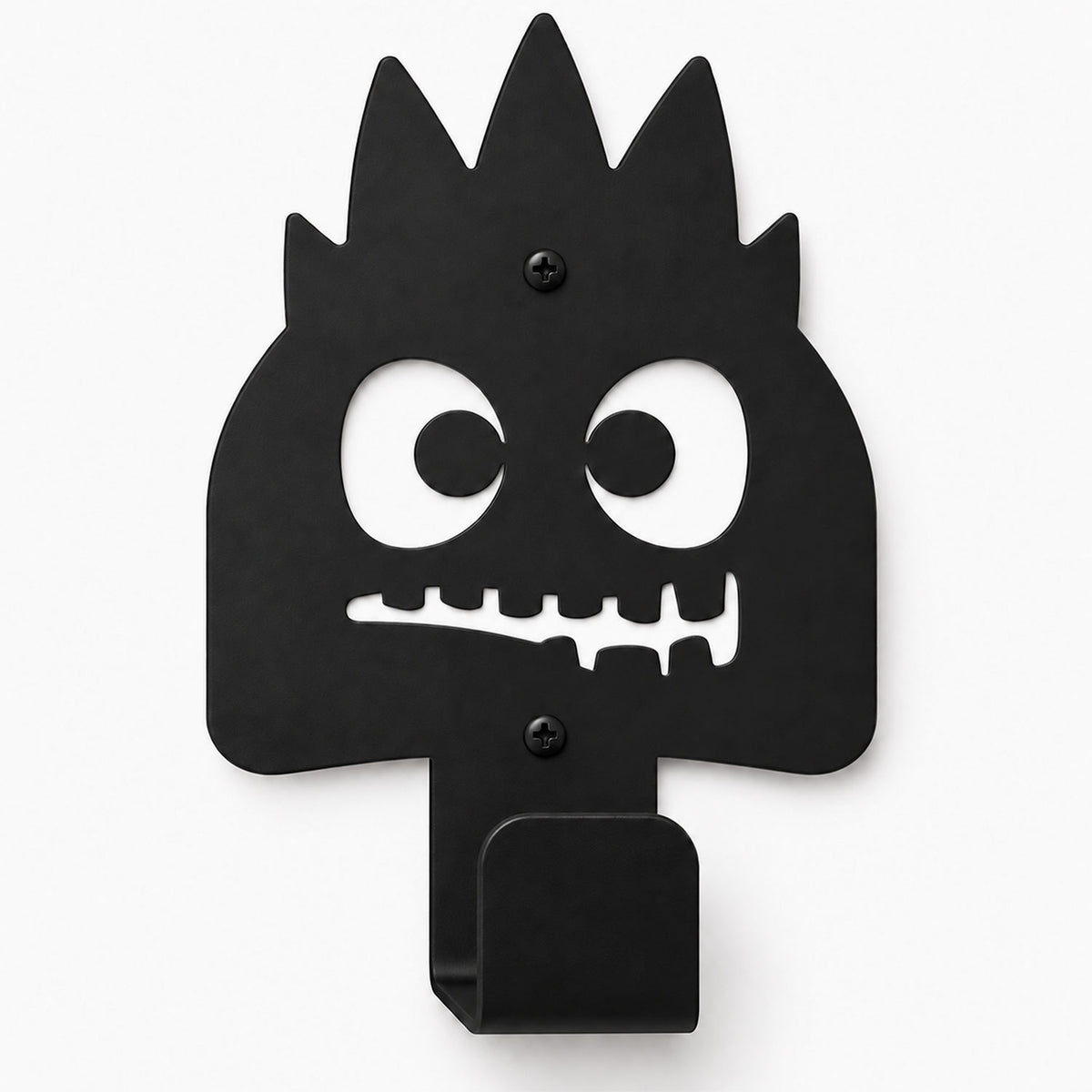 Little Hangups black monster wall hook with playful eyes and teeth for organizing coats bags and accessories
