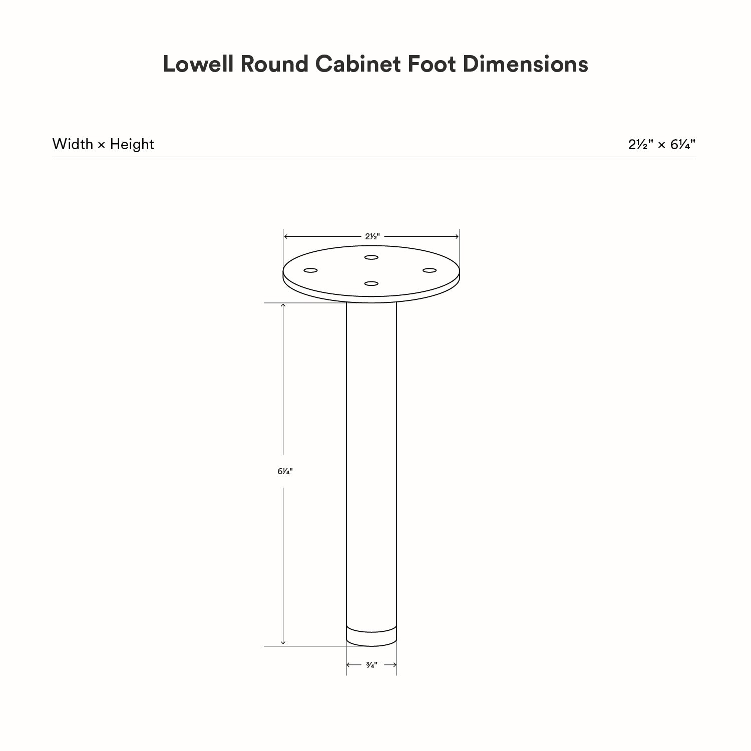 Lowell Round Cabinet Foot Hardware