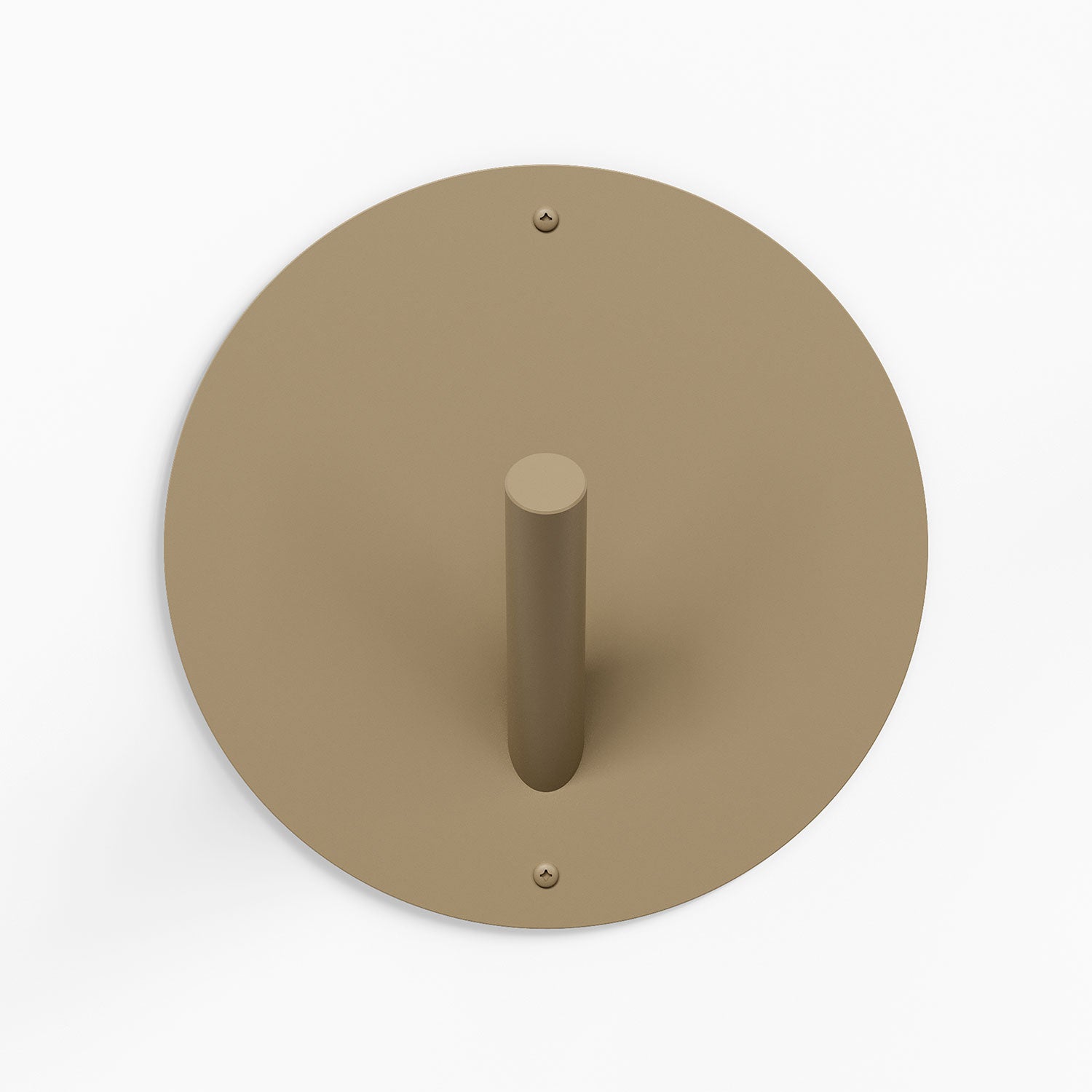 Mega Peggy Round 1 Wall Hook in muted clay steel with oversized circular backplate for sturdy wall hooks and versatile organization