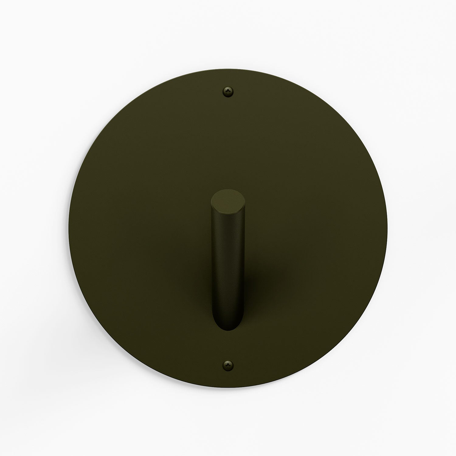 Mega Peggy Round 1 Wall Hook in forest green steel with oversized circular base for bold, durable wall hooks and organization