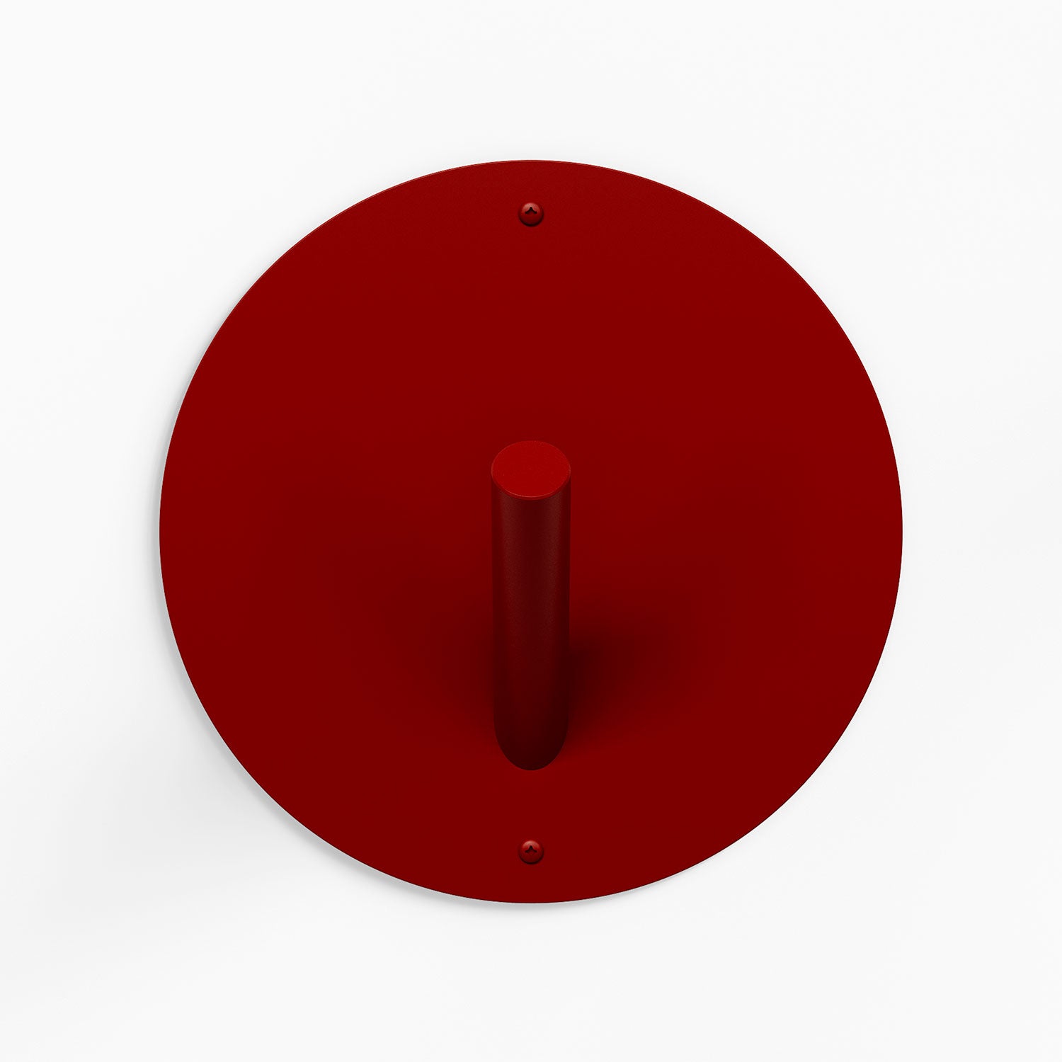 Mega Peggy Round 1 Wall Hook in vibrant red steel with oversized round plate for bold, durable wall hooks and organization