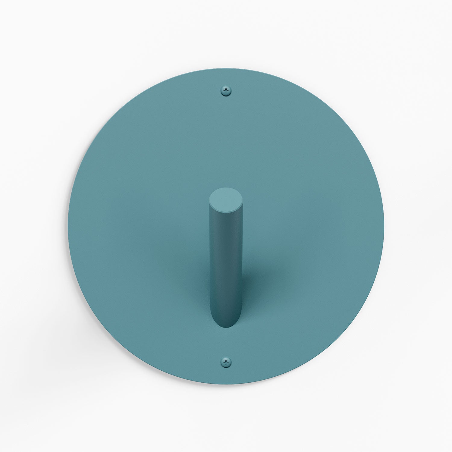 Mega Peggy Round 1 Wall Hook in steely blue with oversized round steel plate for durable, functional wall organization