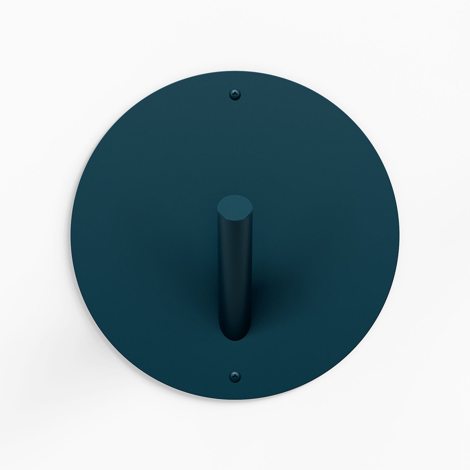 Mega Peggy Round 1 Wall Hook in deep winkler blue steel with oversized circular plate for durable, minimalist wall hooks and display