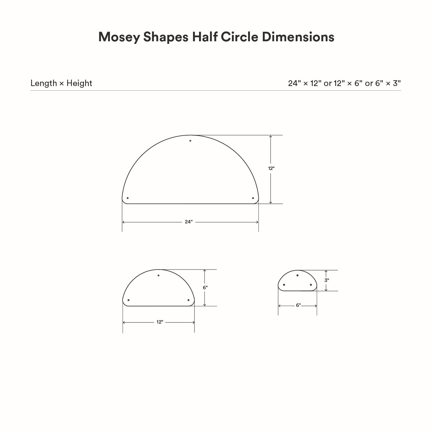 Mosey Shapes Half-Circle Magnet Board