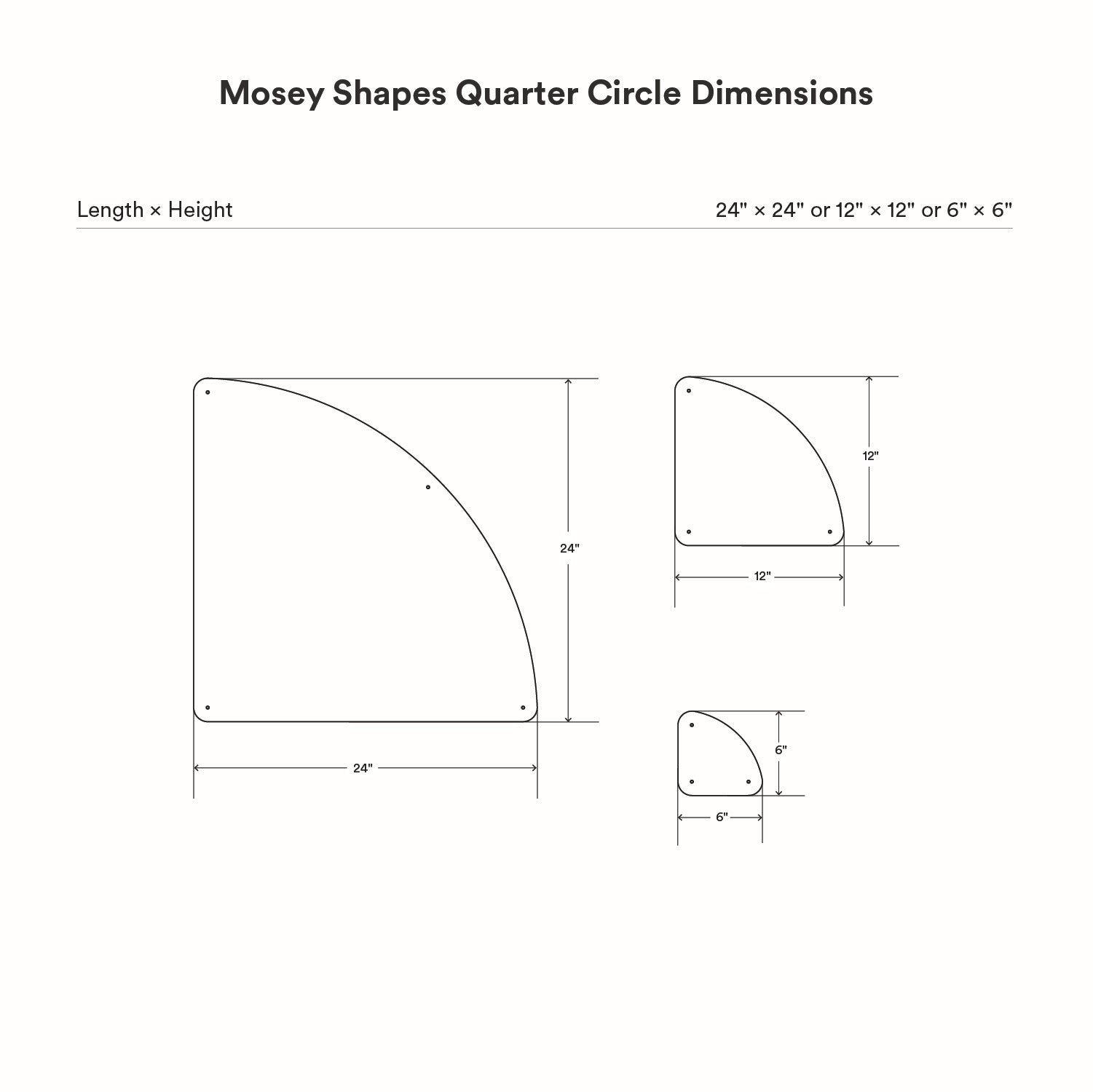 Mosey Shapes Quarter-Circle Magnet Board