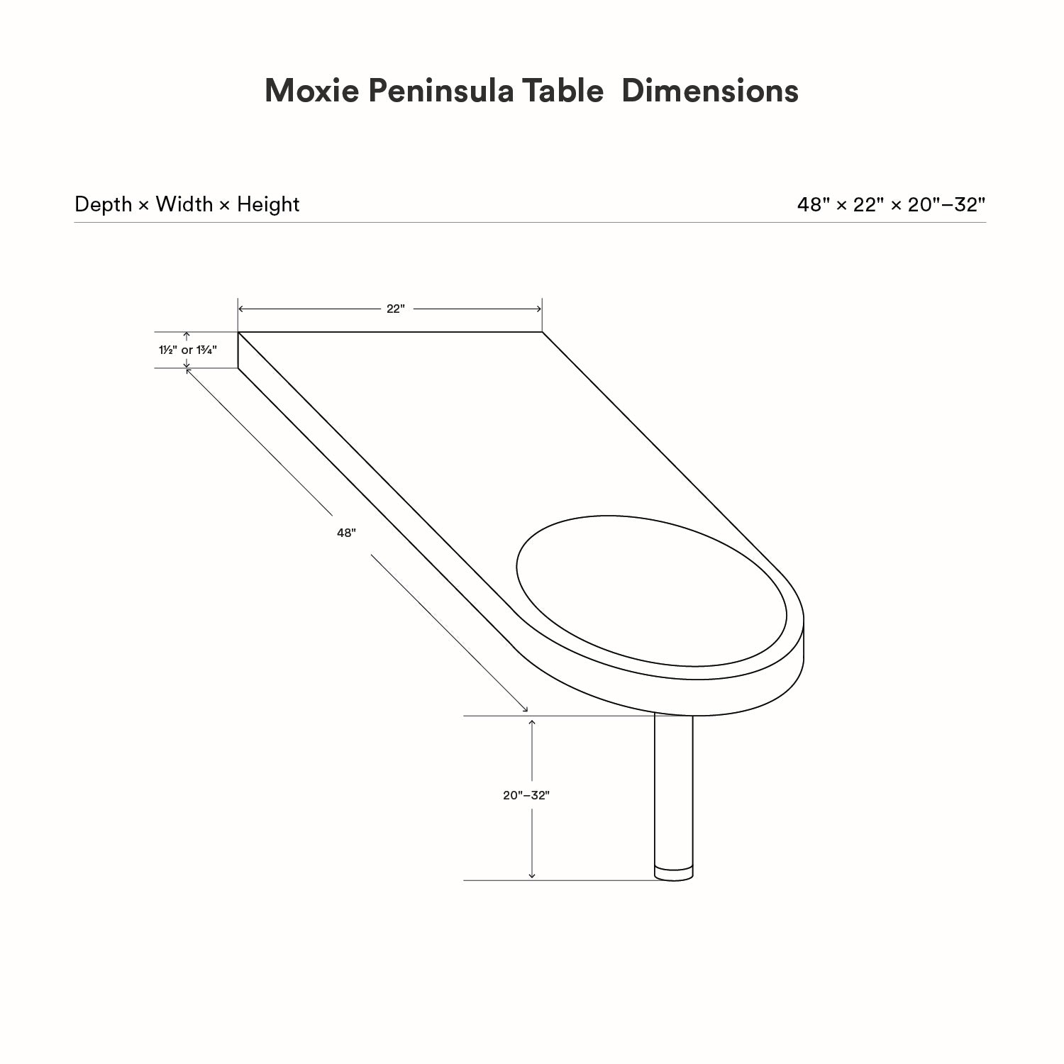 Moxie Peninsula Table (Walnut - With Color Inlay)