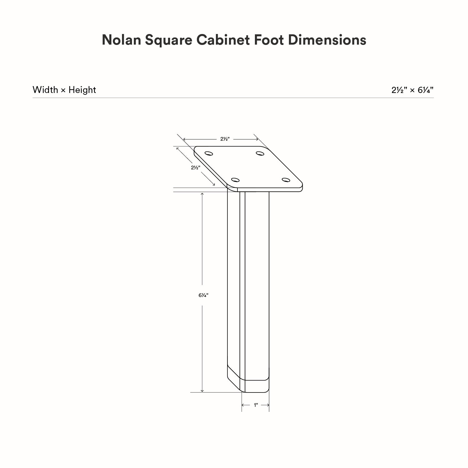 Nolan Square Cabinet Foot Hardware