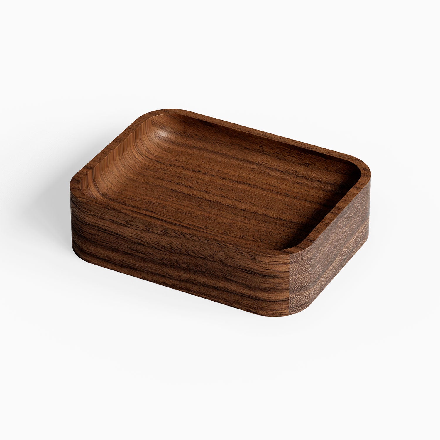 Scranton Office Tray in rich walnut wood with smooth rounded edges, perfect for organizing desks or workspaces with minimalist style.