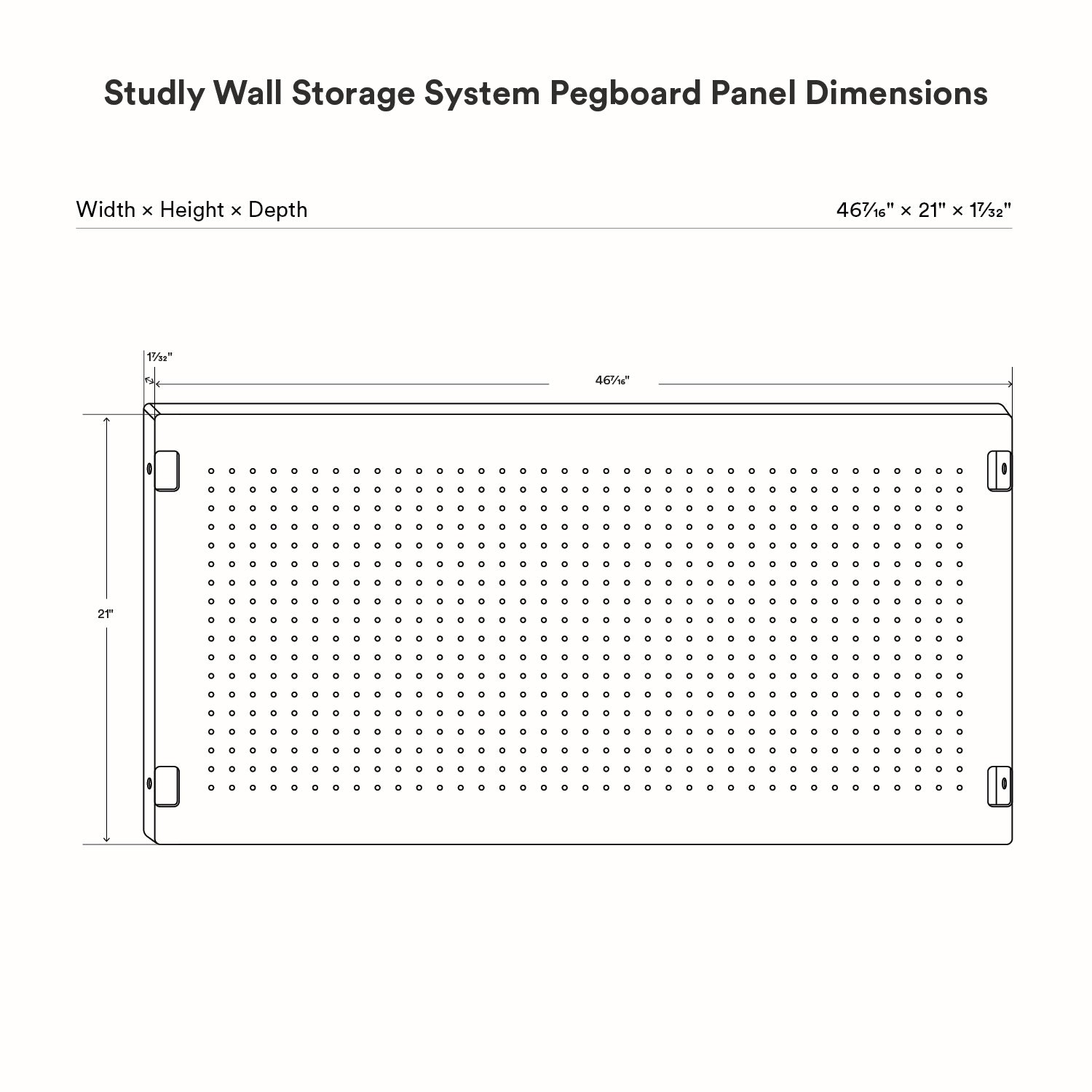 Studly Wall Storage System Pegboard Panel