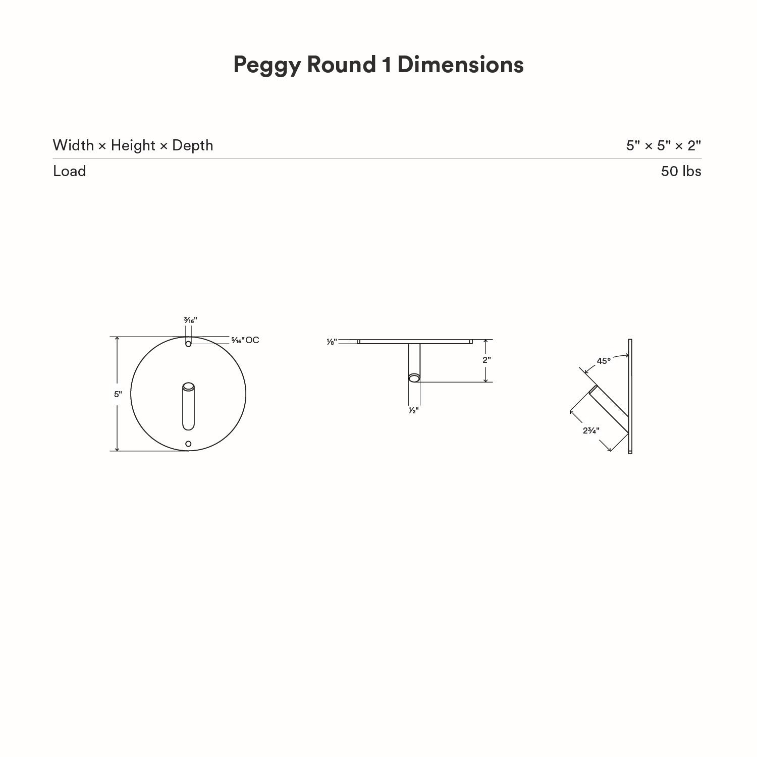 Peggy Round 1 Wall Hook