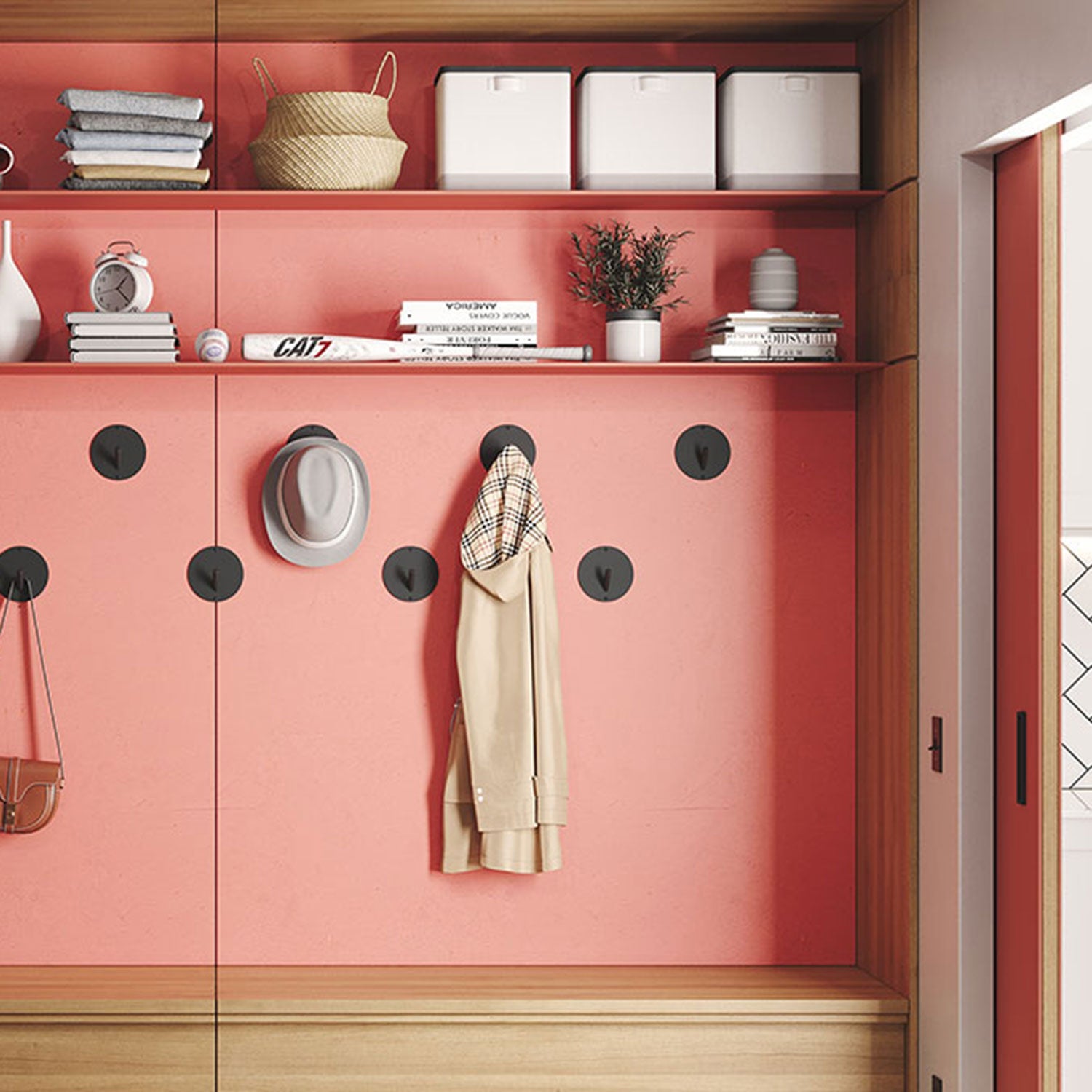 Peggy Round 1 Wall Hook - B&W