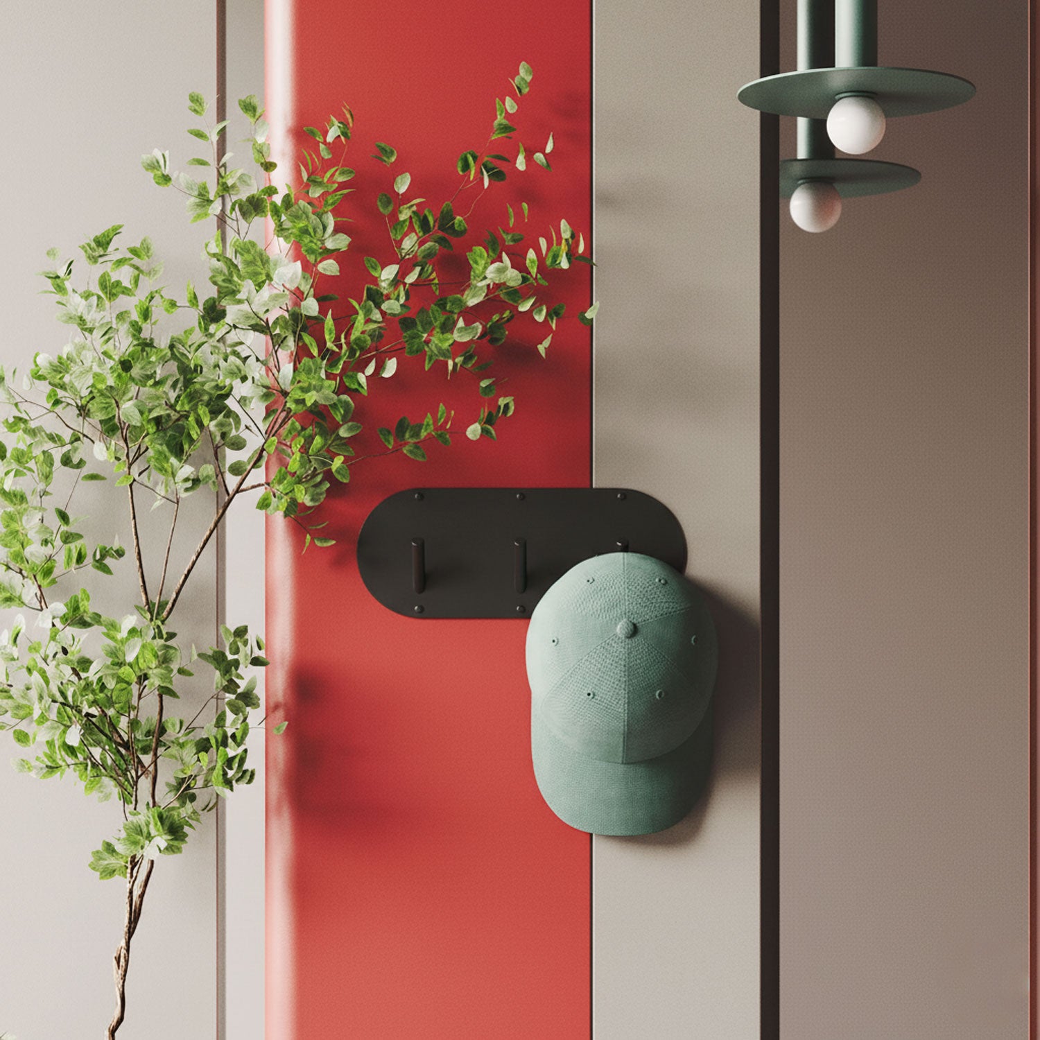 Peggy Round 3 Wall Hook - B&W