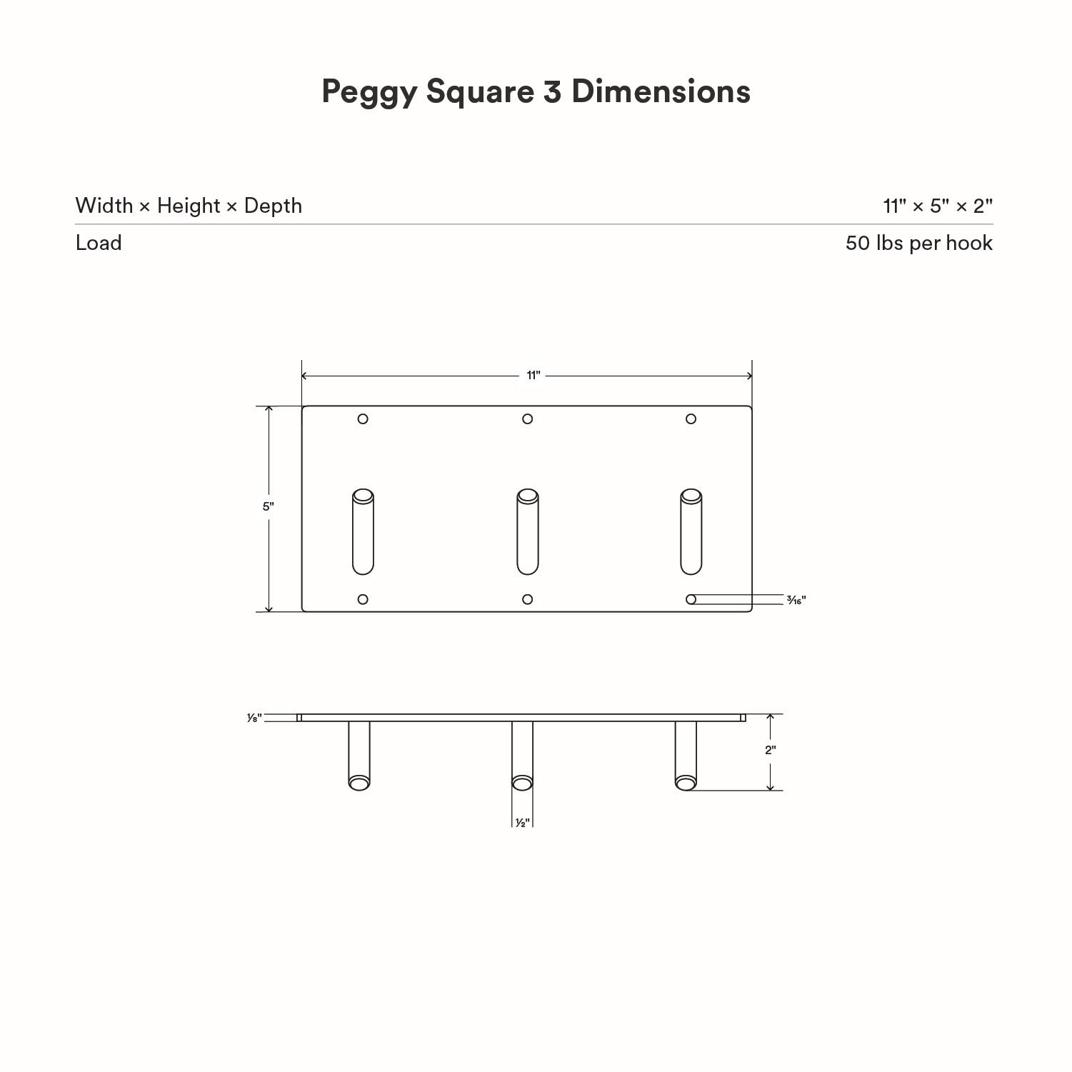 Peggy Square 3 Wall Hook