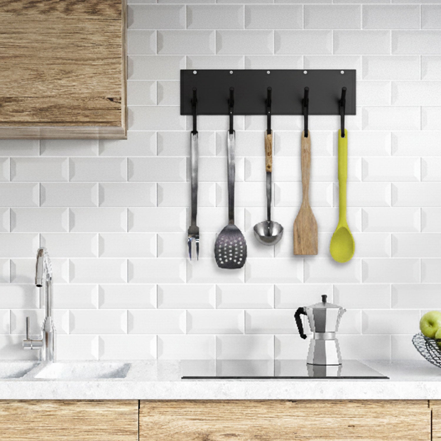 Peggy Square 5 Wall Hook - B&W