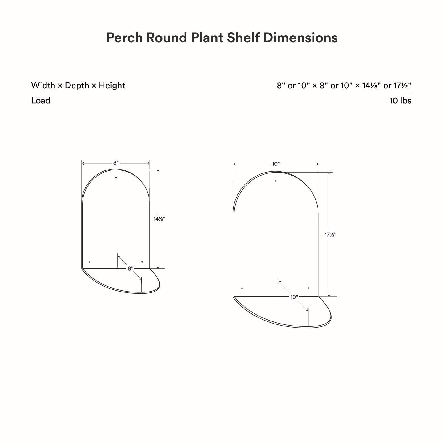 Perch Round Plant Shelf in steel with curved floating design for stylish wall shelf display and organization