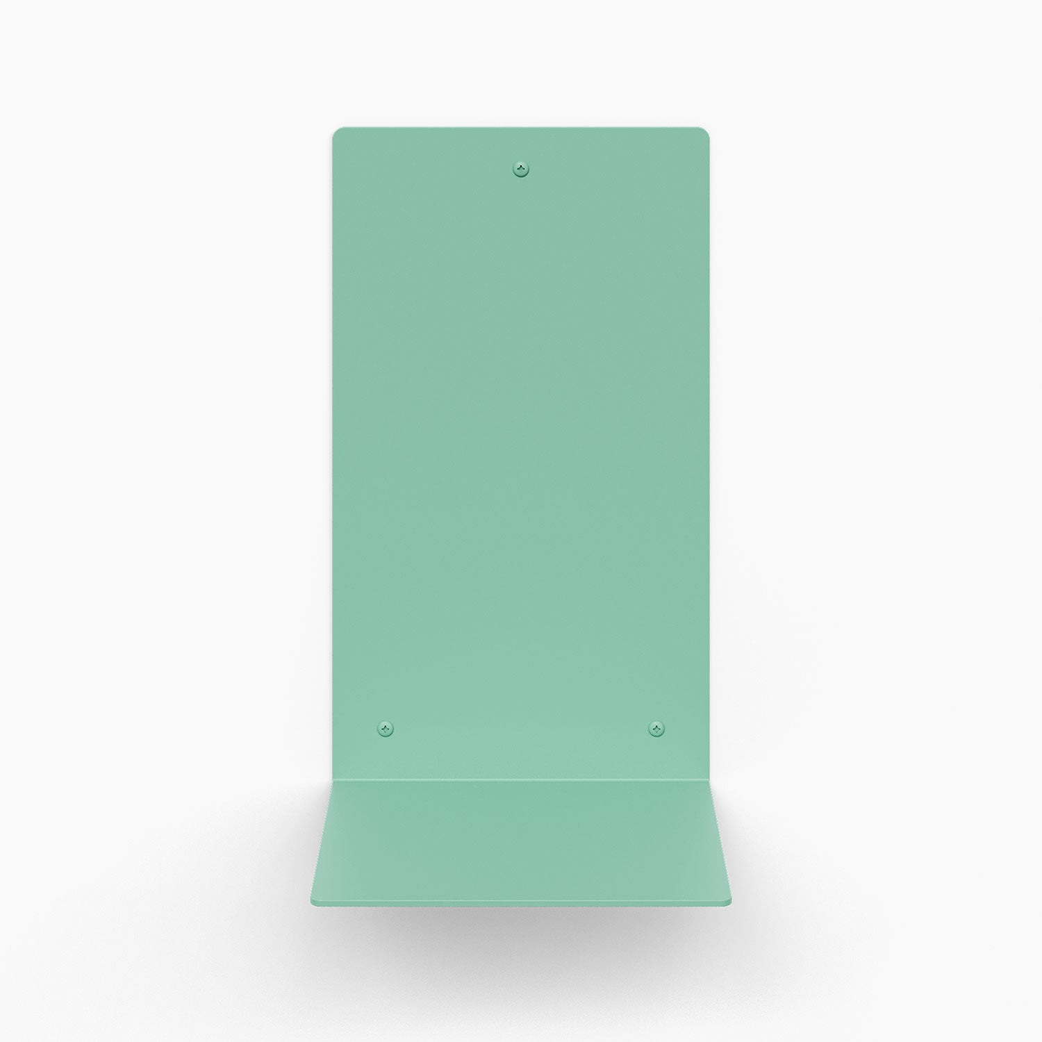 Perch Square Plant Shelf in soft aquasocks steel with modern floating design for functional wall display and organization