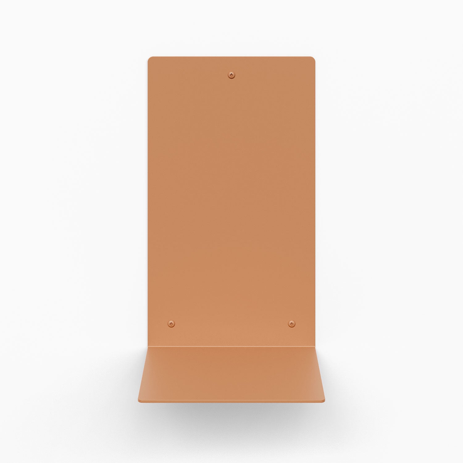 Perch Square Plant Shelf in warm clay steel with compact, modern floating design for versatile wall display and organization