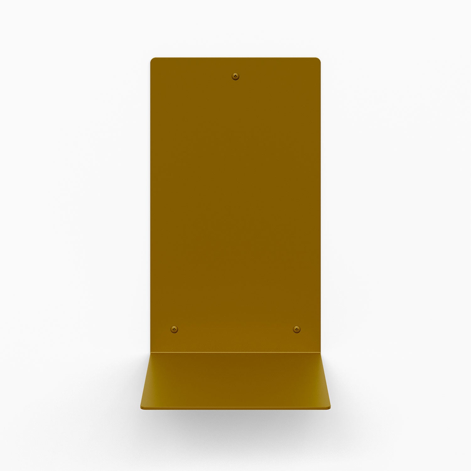 Perch Square Plant Shelf in honey mustard steel with sleek, functional floating design for versatile wall organization